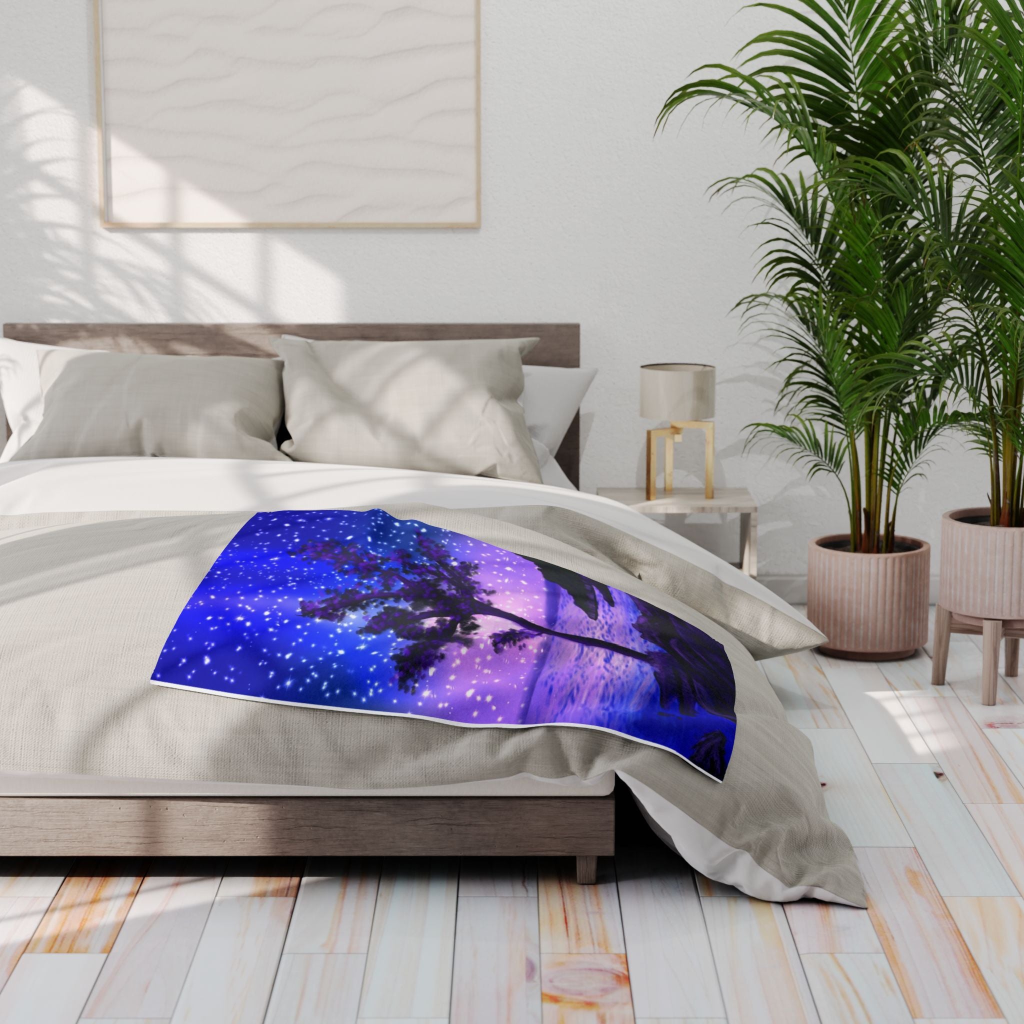 Arctic Fleece Blanket — Starry Night Coastal Tree Throw