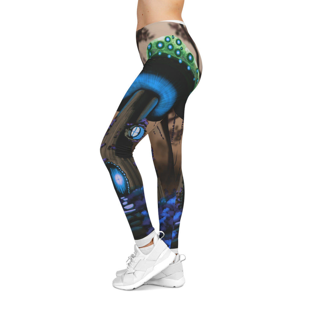 Mystic Mushroom Leggings — Women's Psychedelic Forest AOP Leggings