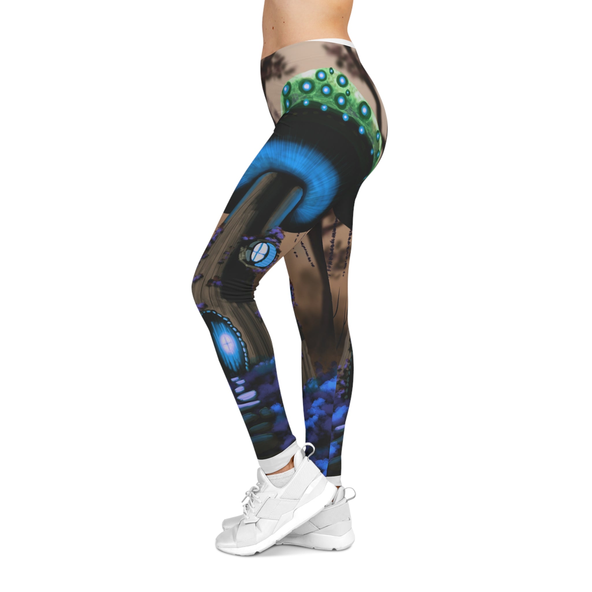 Mystic Mushroom Leggings — Women's Psychedelic Forest AOP Leggings