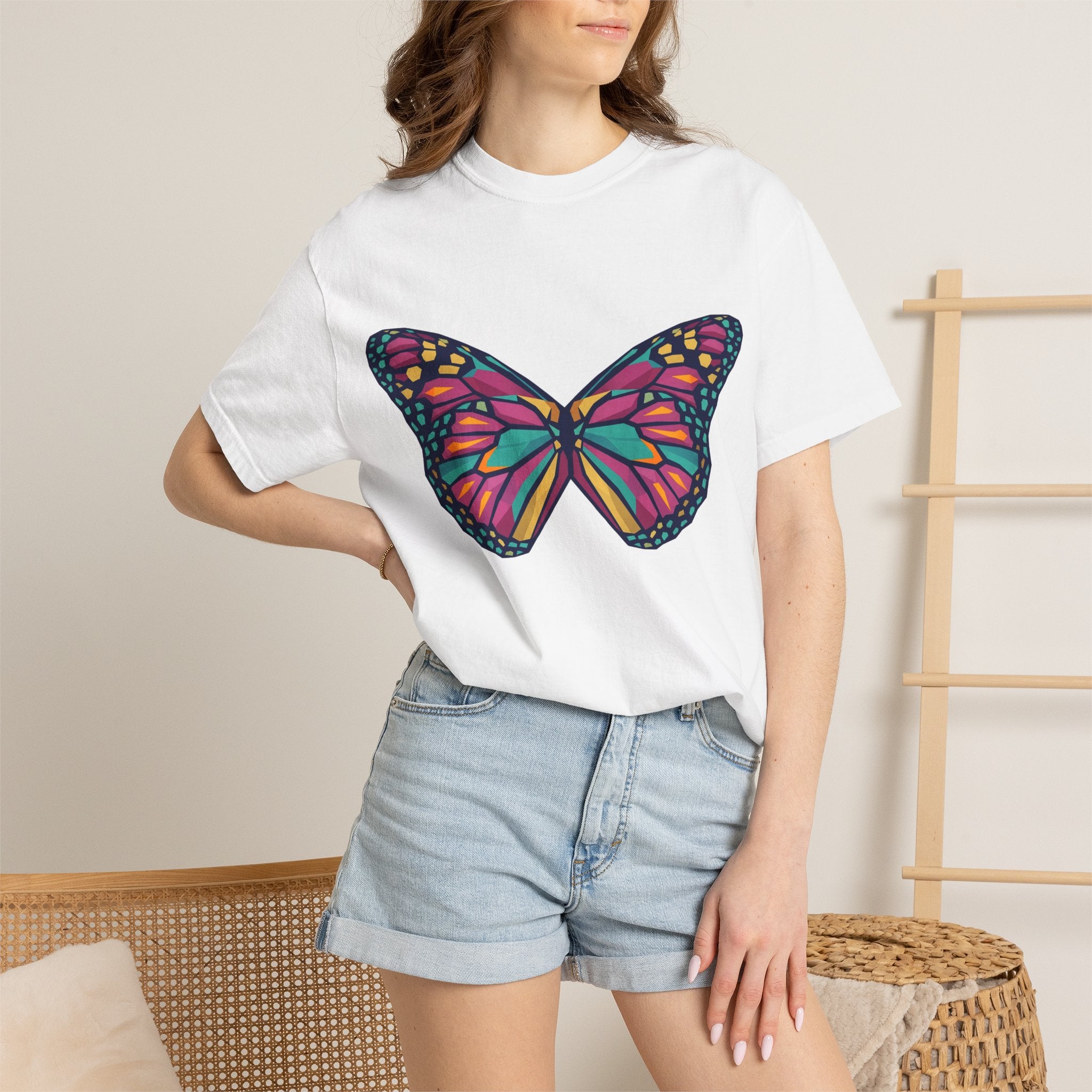 Butterfly Graphic T-Shirt — Colorful Monarch Wings Tee