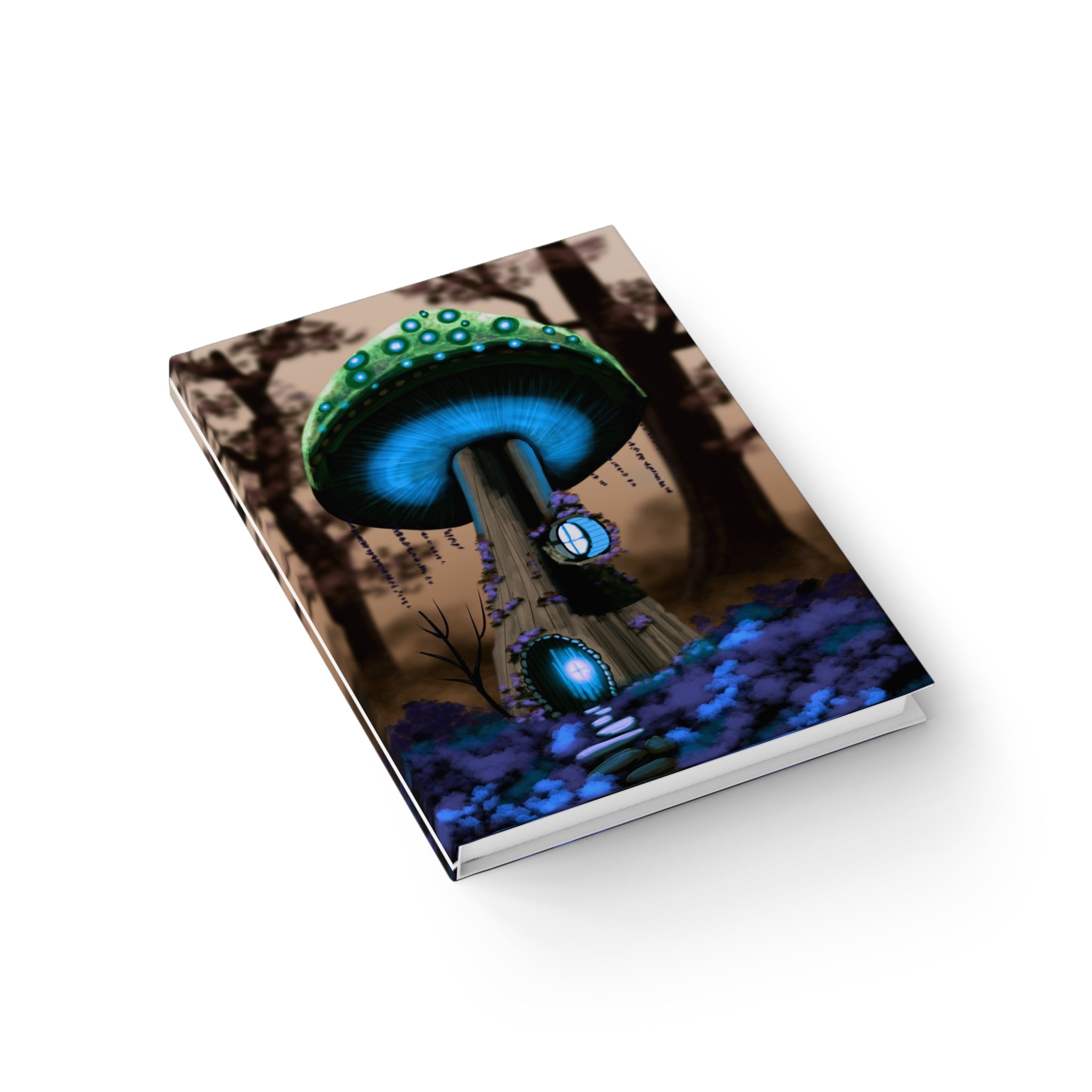 Mushroom Cottage Ruled Journal — Glowing Forest Fantasy Notebook