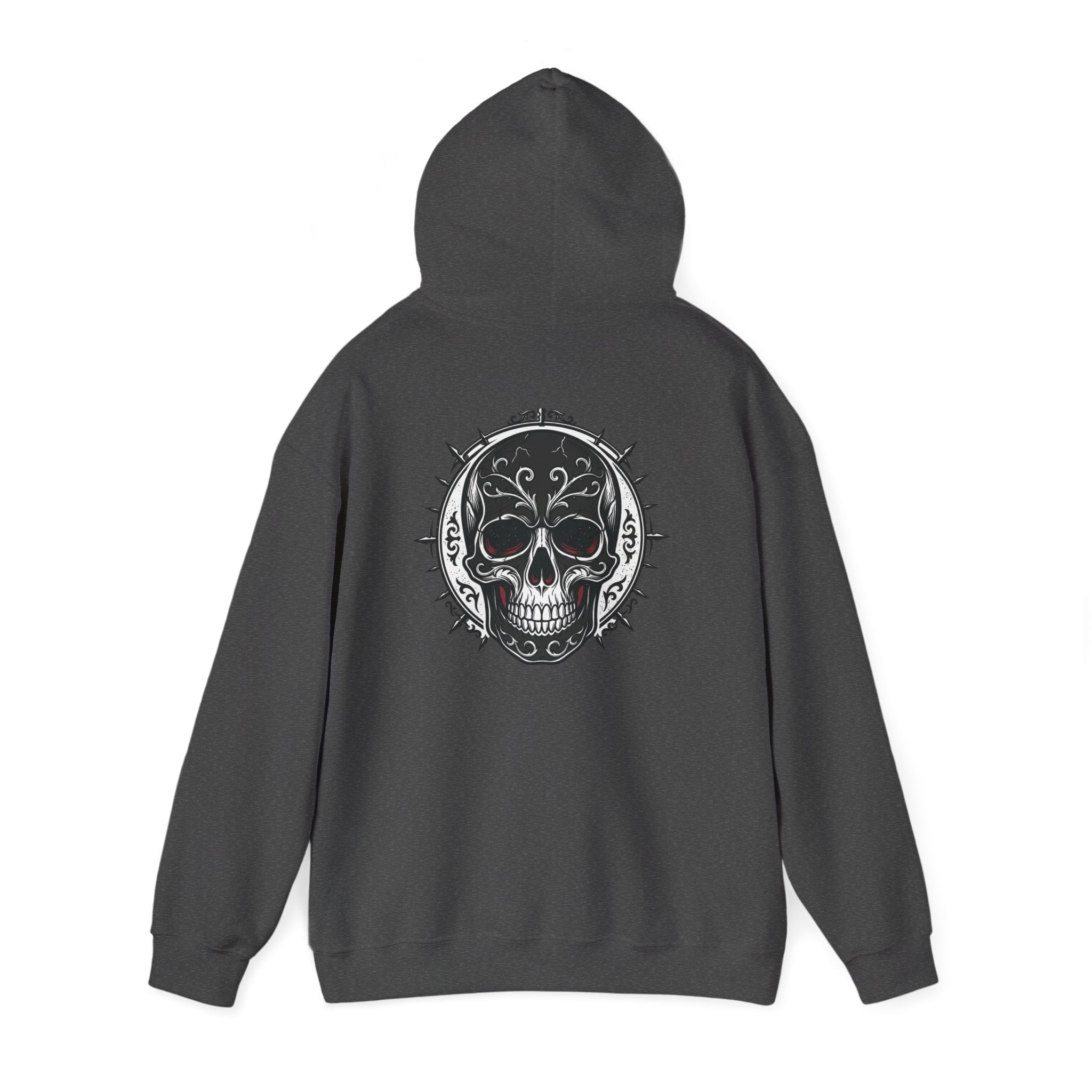 Skull & Rose Hoodie — Gothic Skull Rose Graphic Hooded Sweatshirt