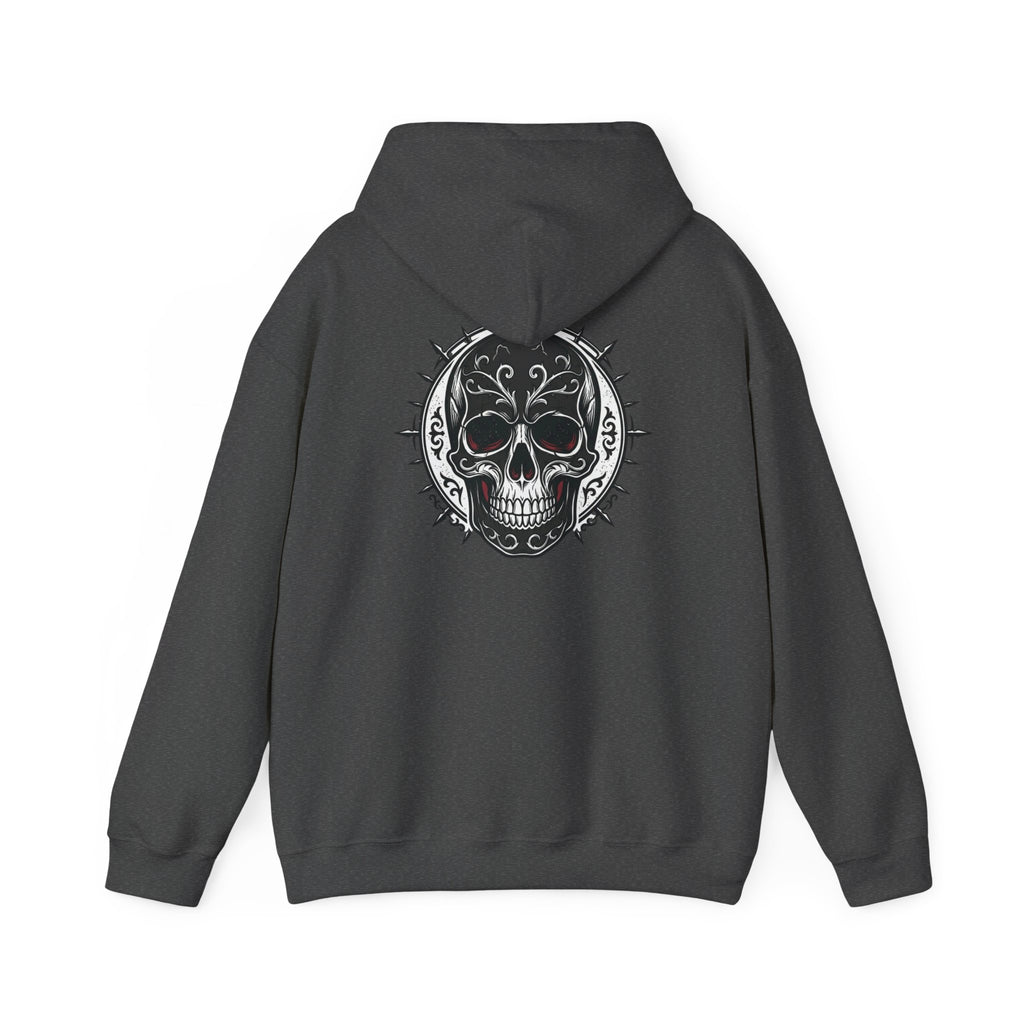 Skull & Rose Hoodie — Gothic Skull Rose Graphic Hooded Sweatshirt