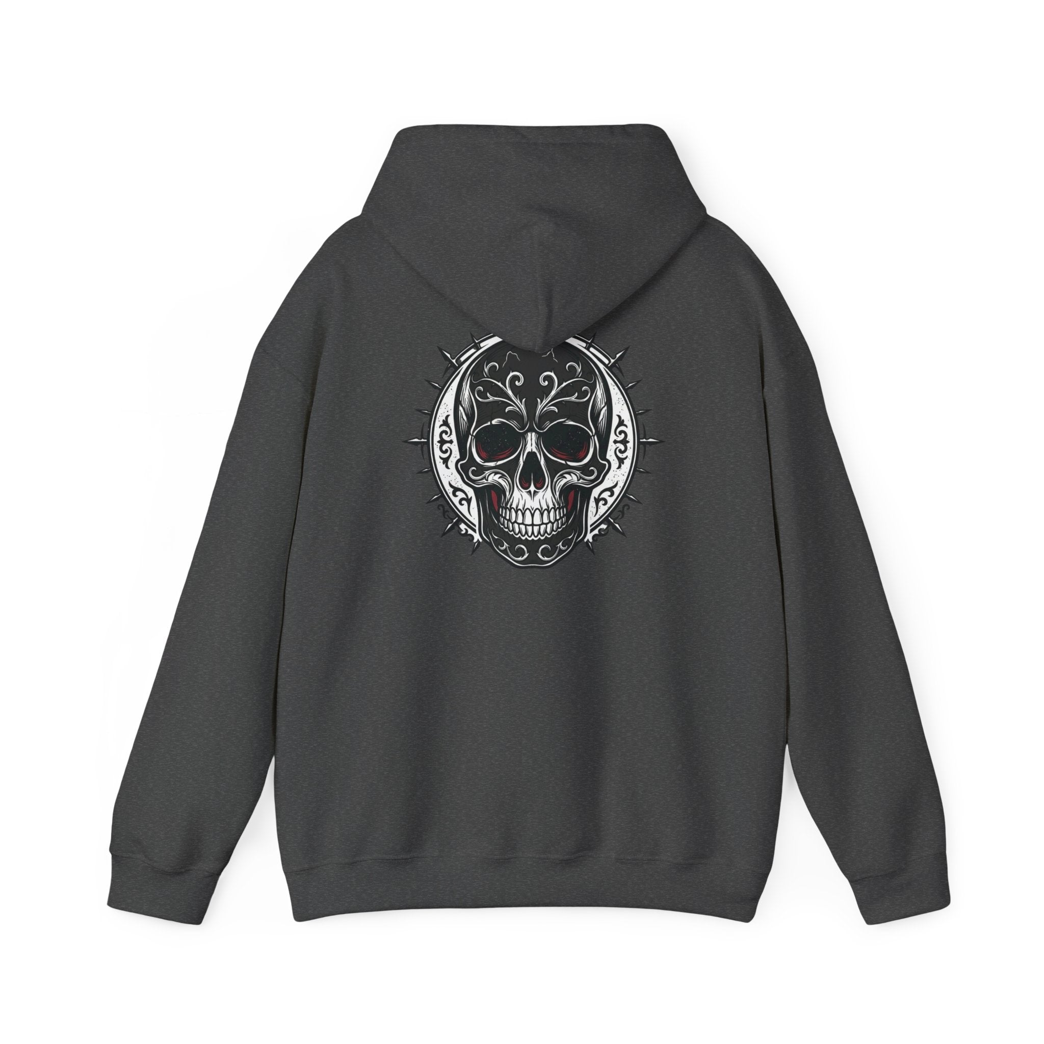 Skull & Rose Hoodie — Gothic Skull Rose Graphic Hooded Sweatshirt