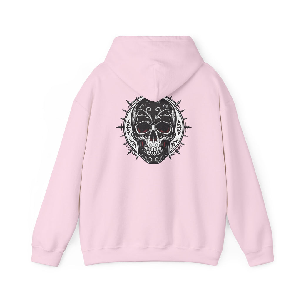 Skull & Rose Hoodie — Gothic Skull Rose Graphic Hooded Sweatshirt