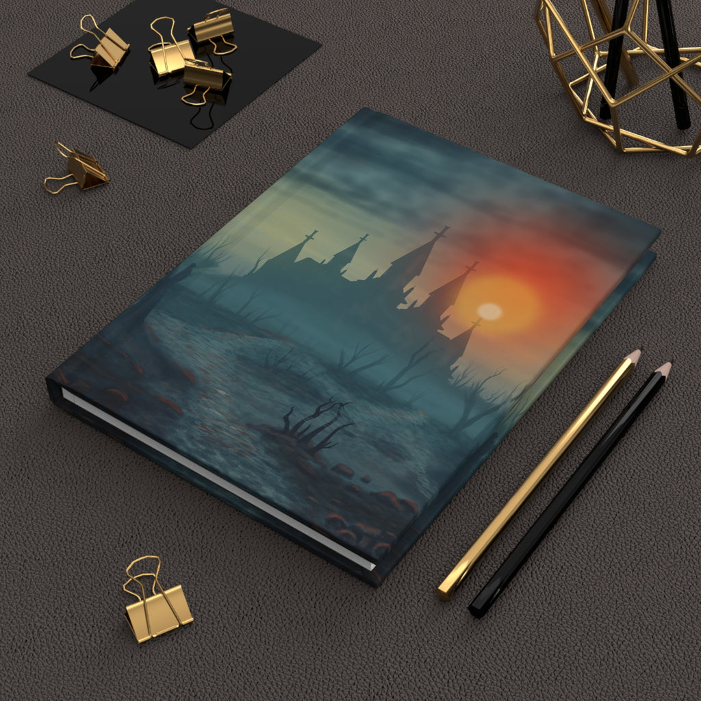 Haunted Castle Hardcover Journal — Gothic Sunset Writing Notebook