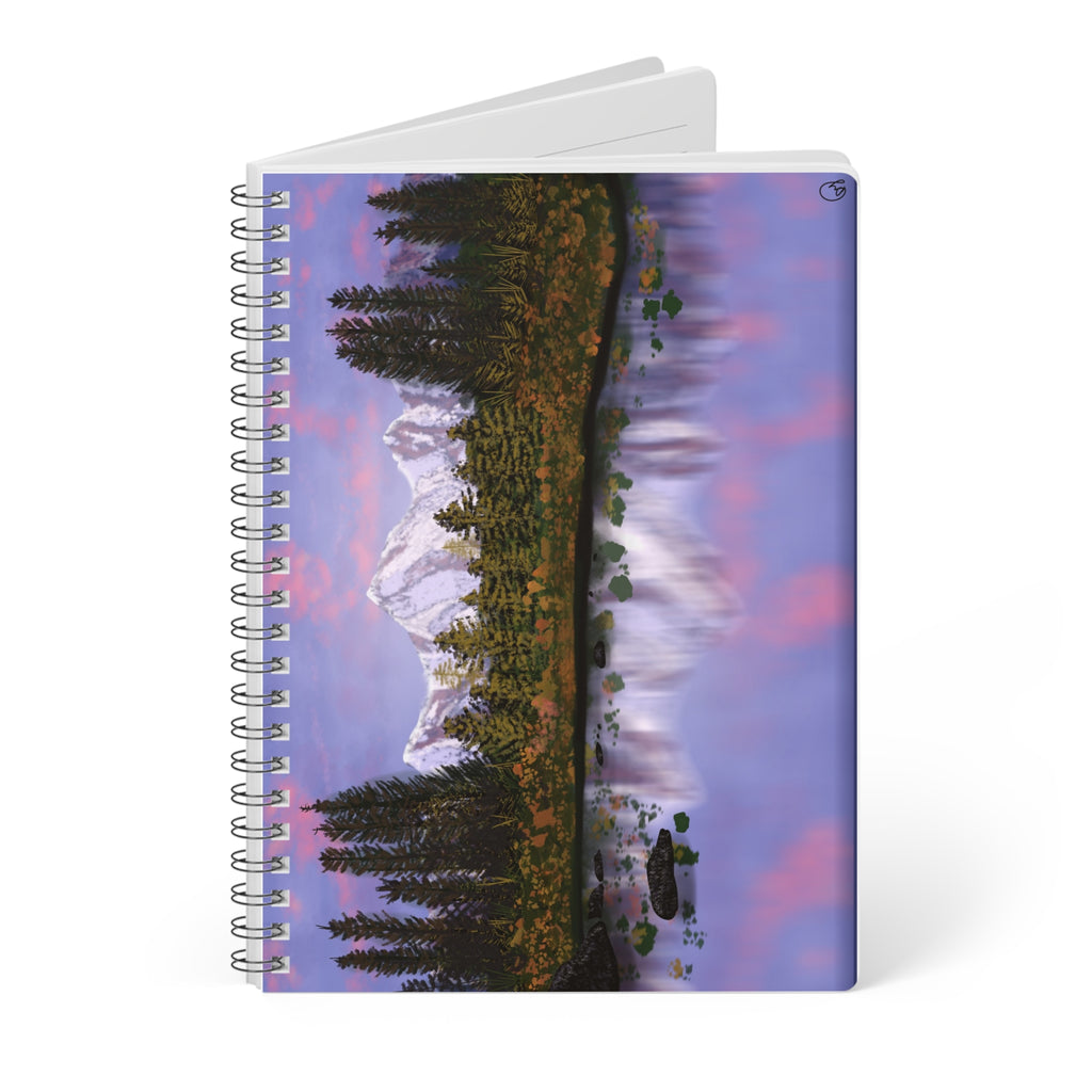 Mountain Lake Sunset Spiral Notebook — A5 Wirobound Journal
