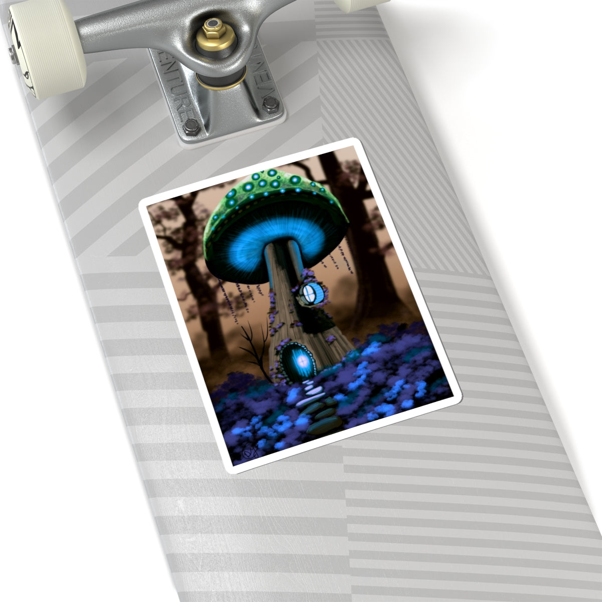Mystical Glowing Mushroom Sticker — Fantasy Forest Kiss-Cut Vinyl