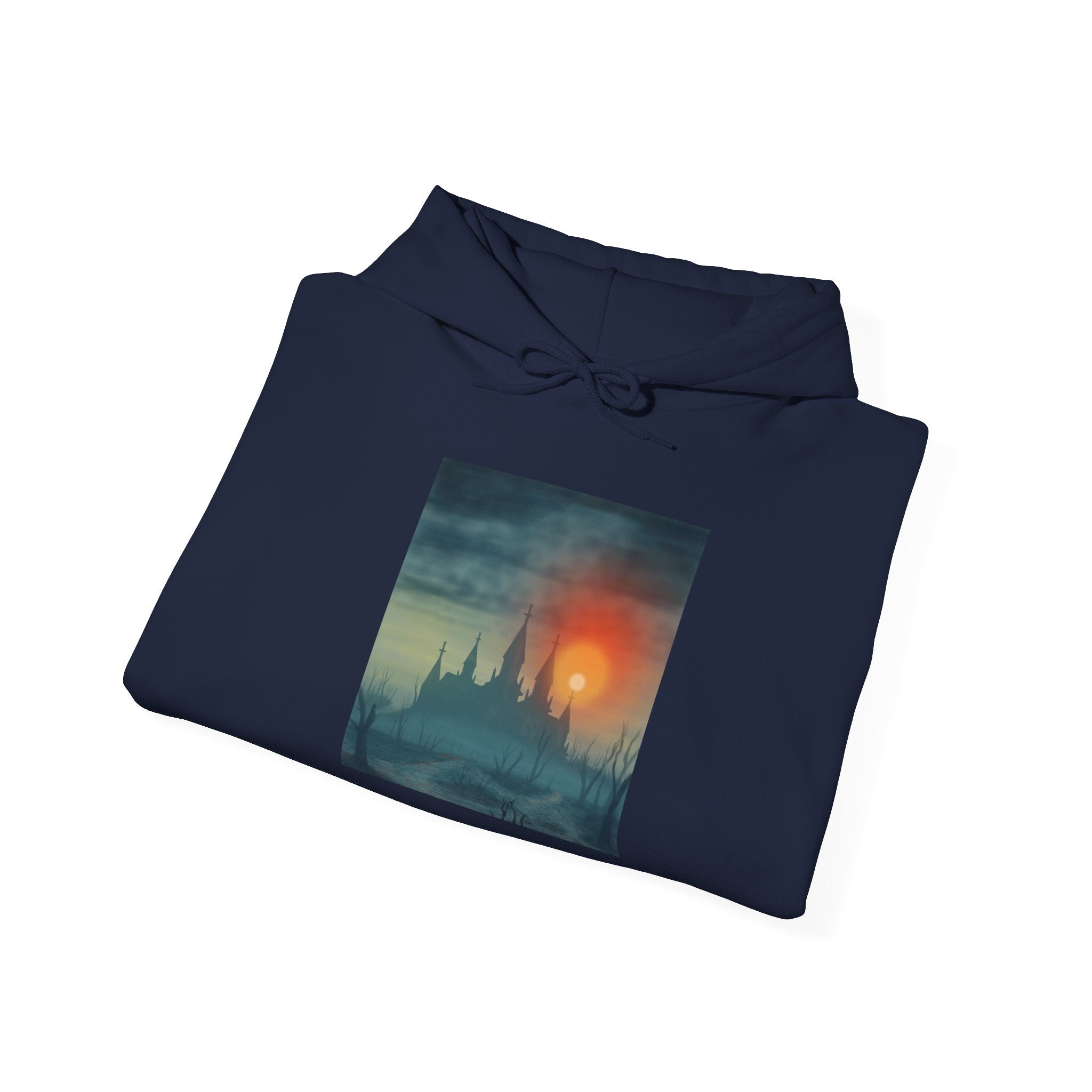 Sunset Castle Hoodie — Atmospheric Fantasy Landscape Sweatshirt