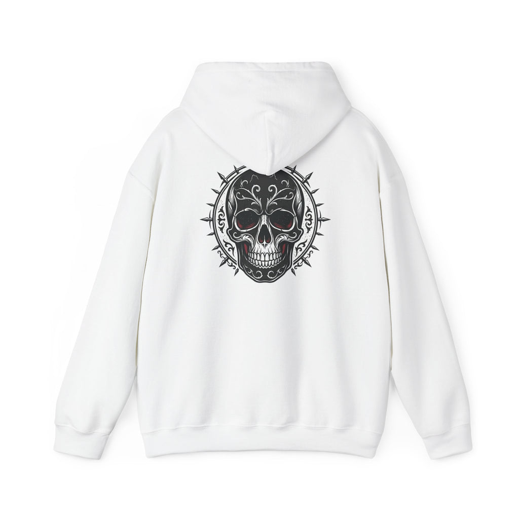 Skull & Rose Hoodie — Gothic Skull Rose Graphic Hooded Sweatshirt