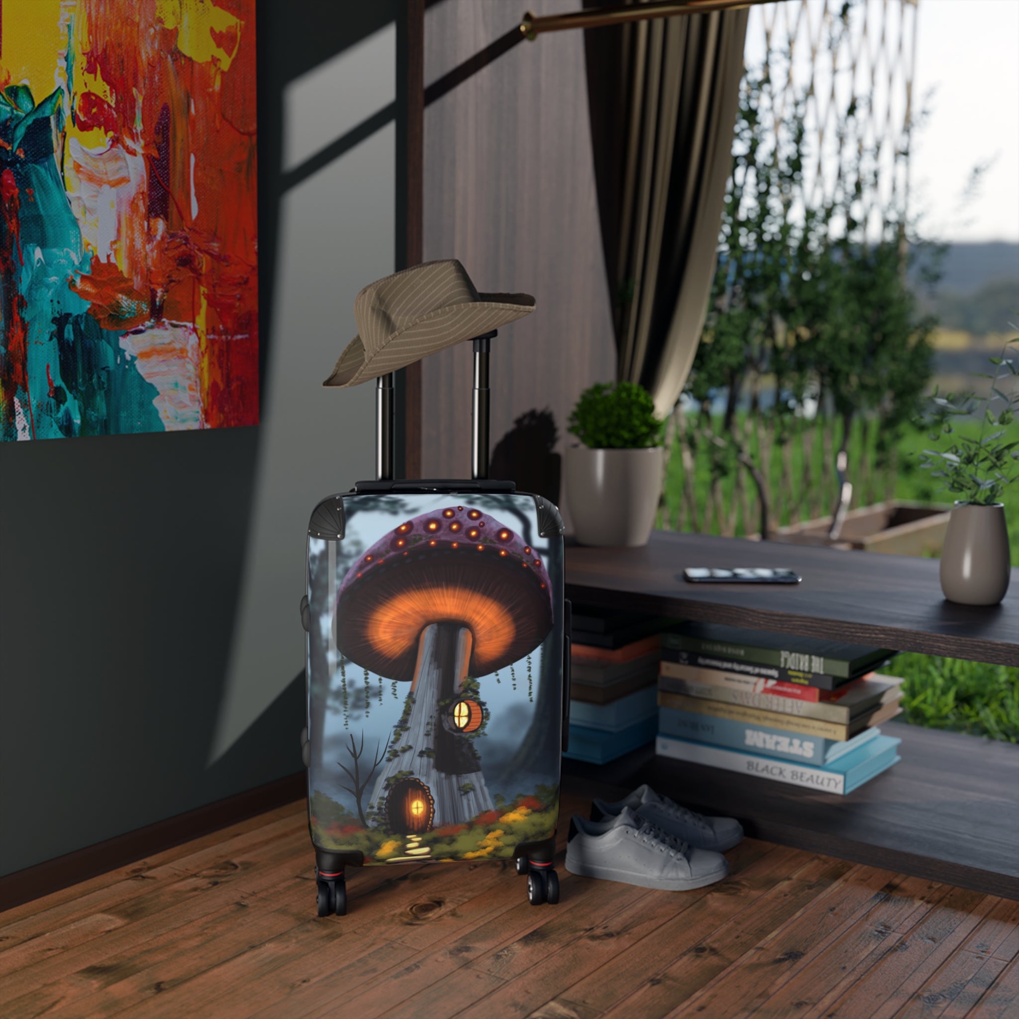 Enchanted Mushroom Cottage Carry-On Suitcase — Fantasy Forest Luggage