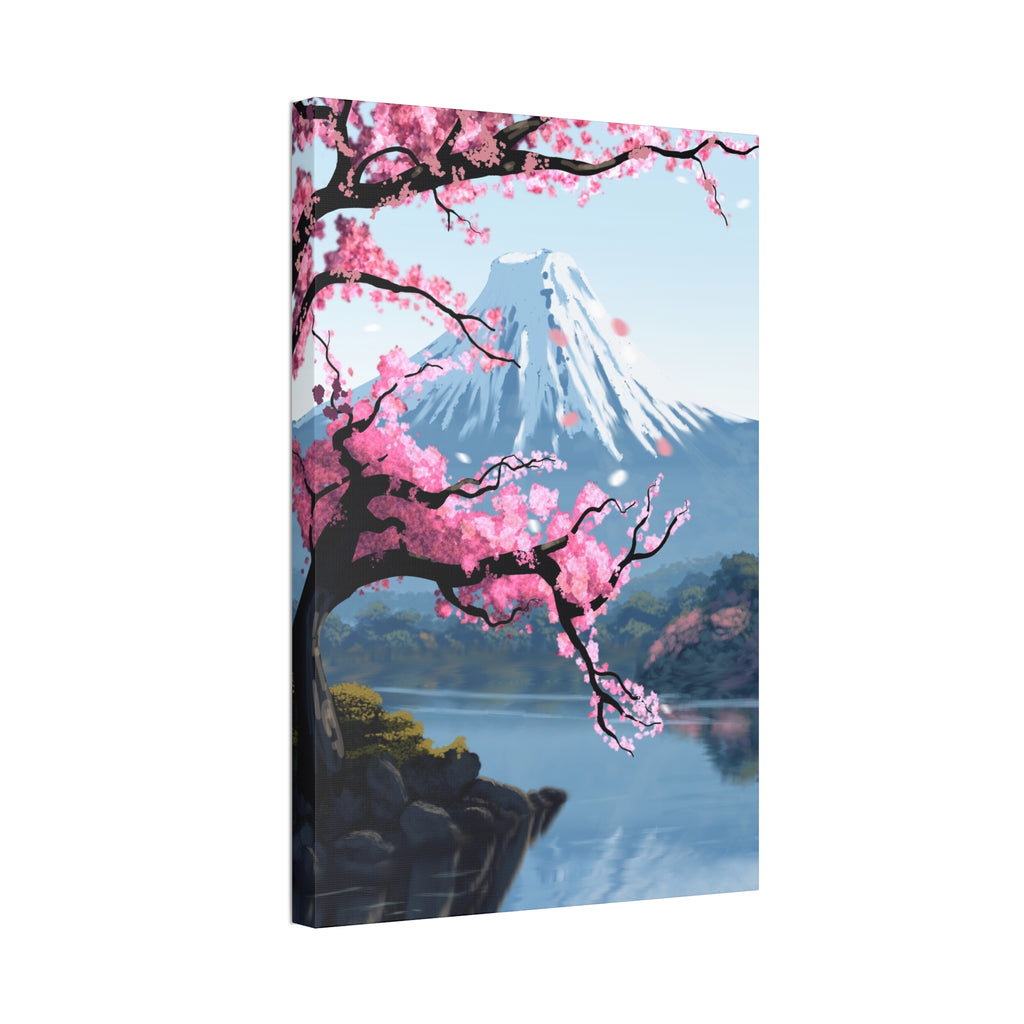 Canvas: Japanese Cherry Blossom Mount Fuji Stretched Wall Art