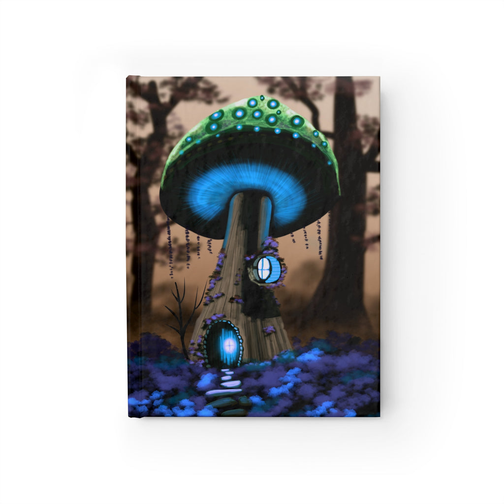 Mushroom Cottage Ruled Journal — Glowing Forest Fantasy Notebook