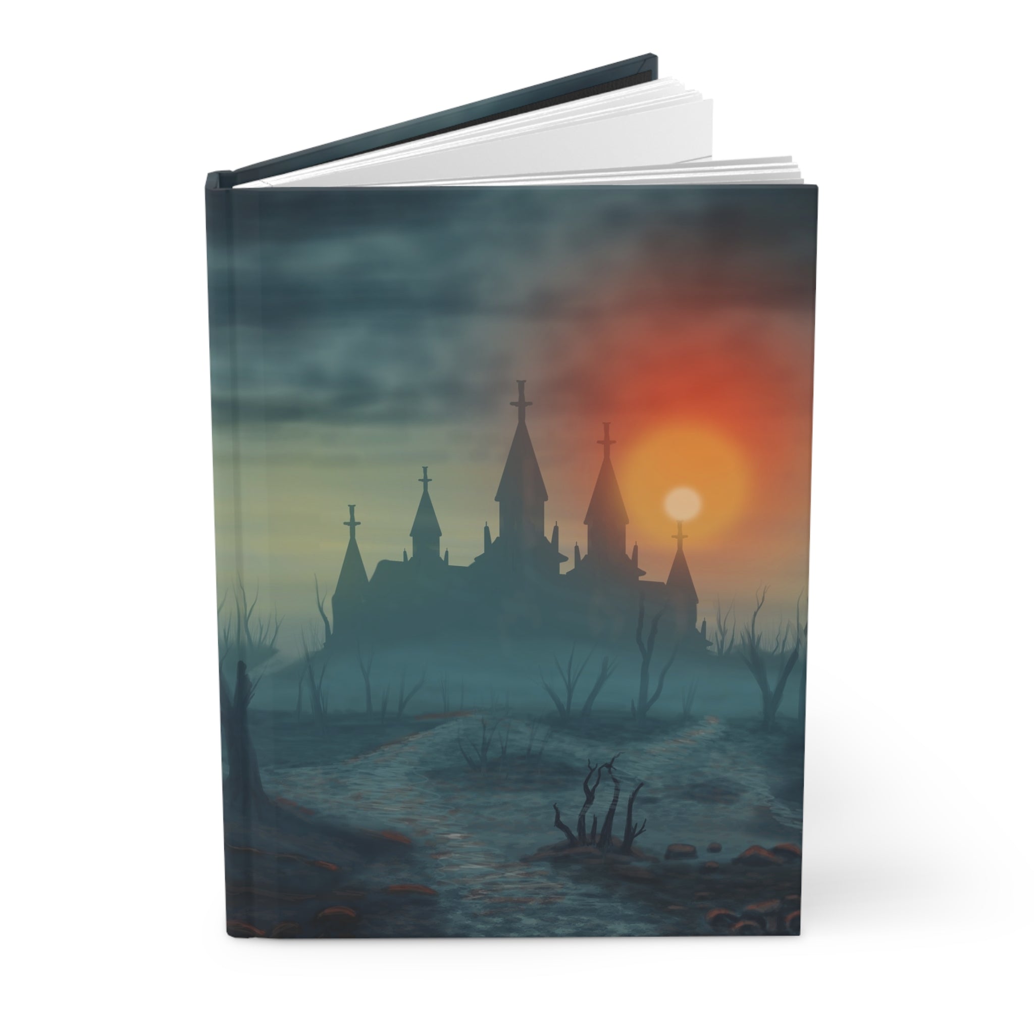Haunted Castle Hardcover Journal — Gothic Sunset Writing Notebook