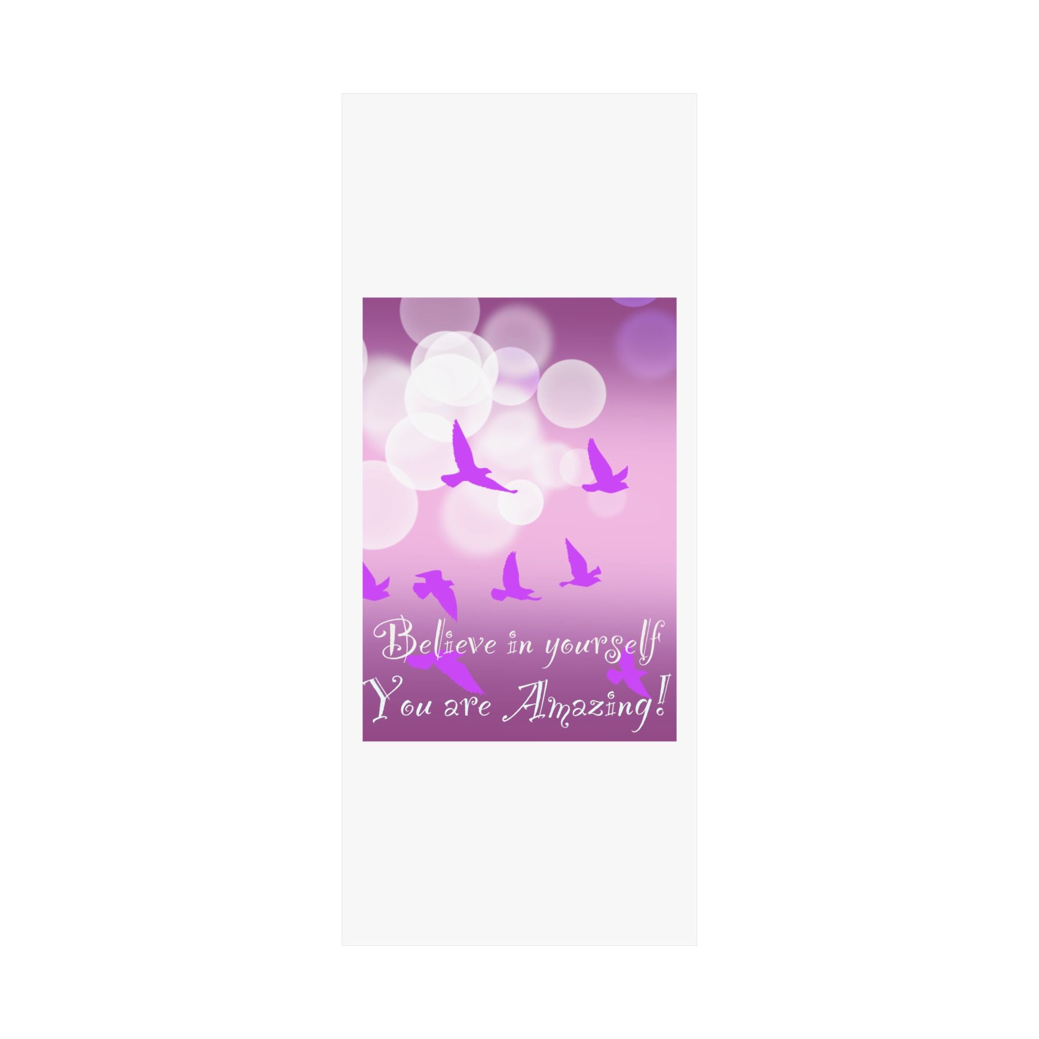 Believe in Yourself Inspirational Poster — Pink Birds Motivational Wall Art