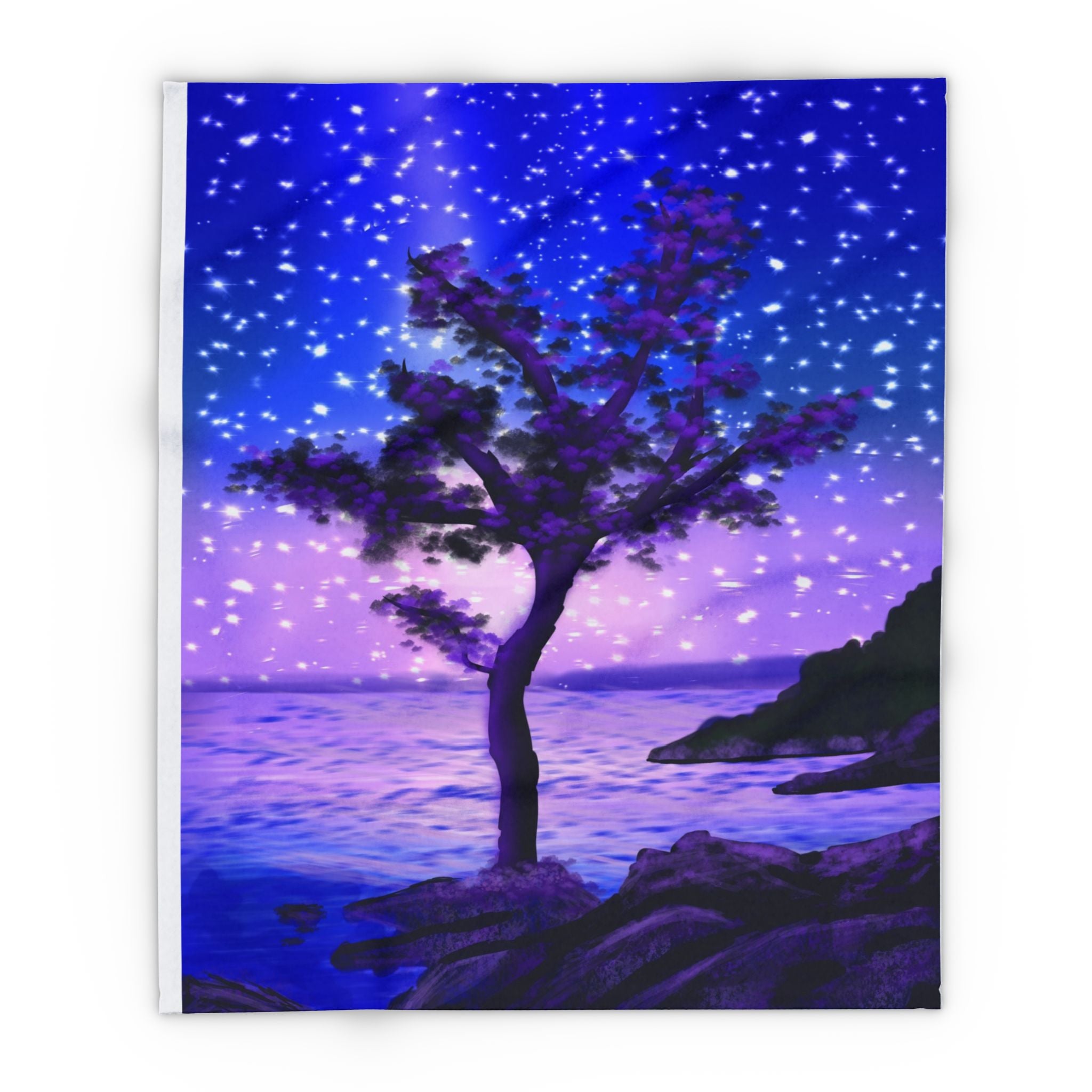 Arctic Fleece Blanket — Starry Night Coastal Tree Throw