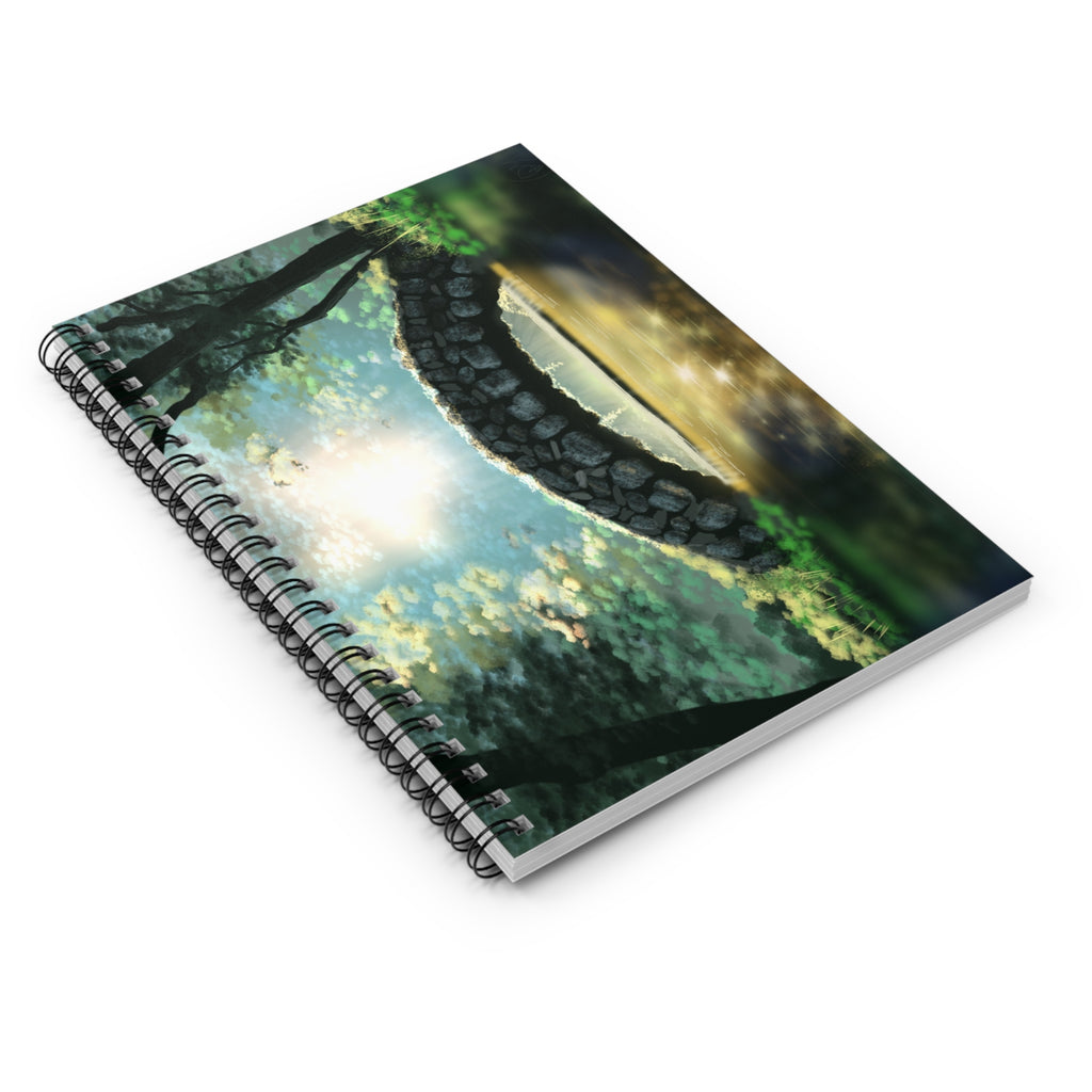 Enchanted Woodland Stone Bridge Spiral Notebook — Ruled Journal for Nature Lovers