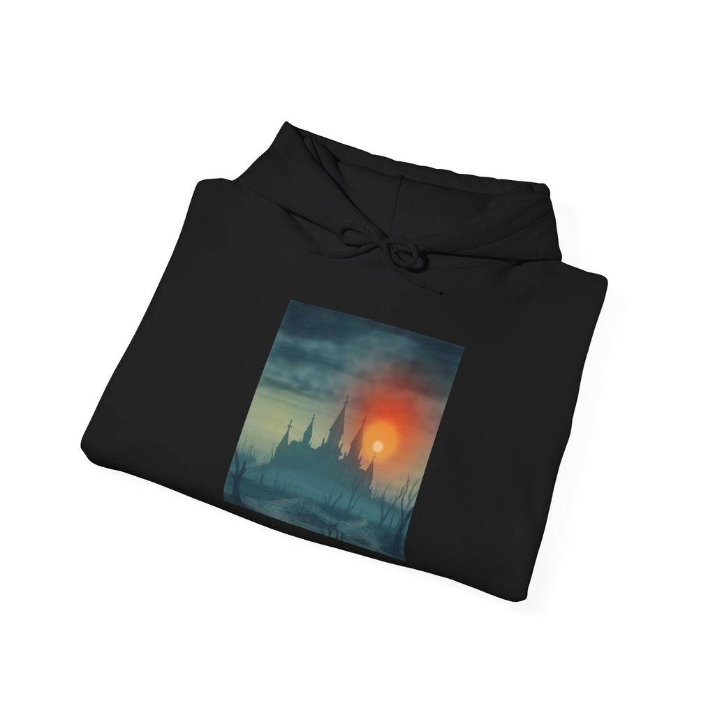 Sunset Castle Hoodie — Atmospheric Fantasy Landscape Sweatshirt