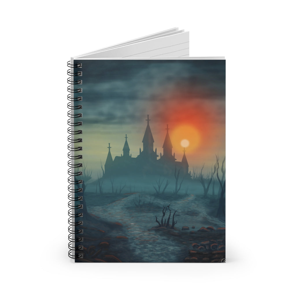 Haunted Castle Spiral Notebook — Ruled Journal for Gothic Horror Fans