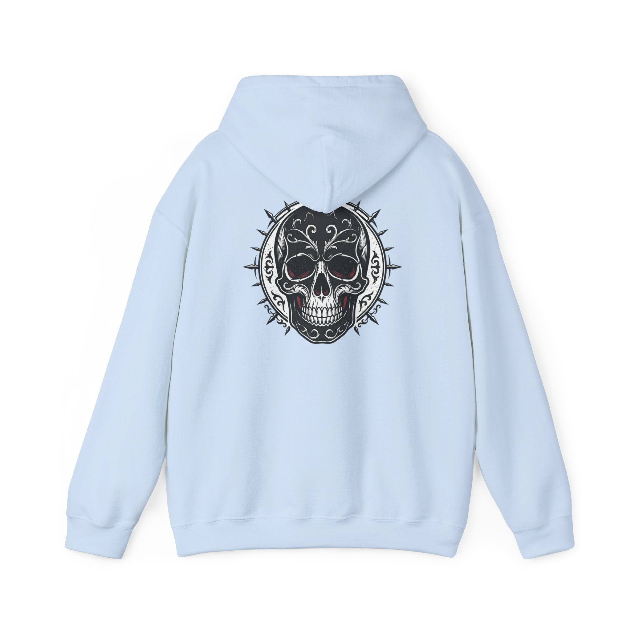 Skull & Rose Hoodie — Gothic Skull Rose Graphic Hooded Sweatshirt