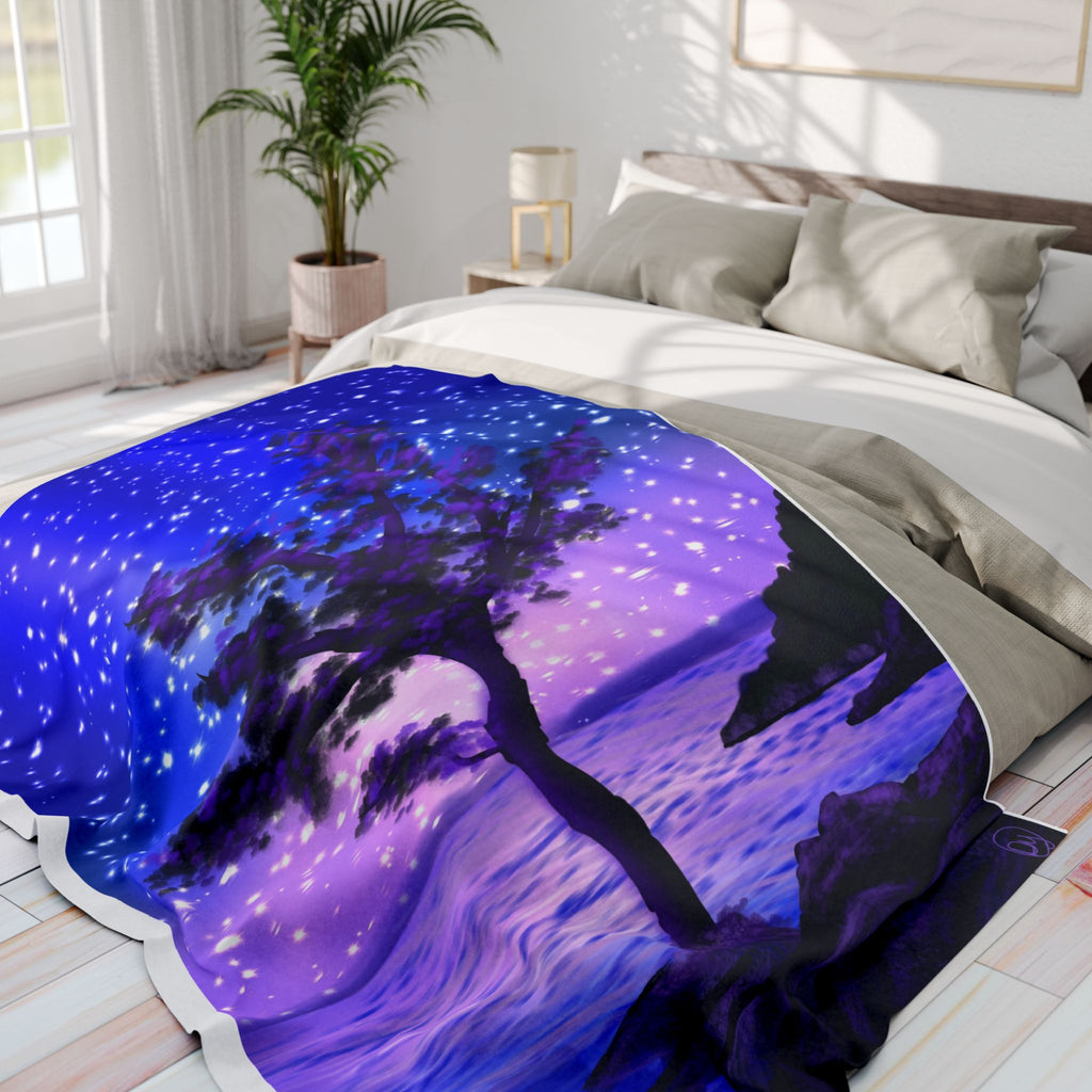 Arctic Fleece Blanket — Starry Night Coastal Tree Throw