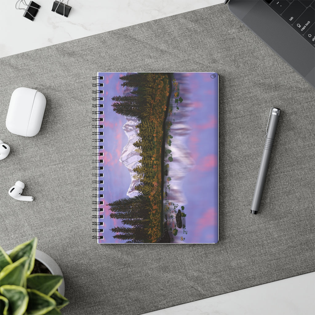 Mountain Lake Sunset Spiral Notebook — A5 Wirobound Journal