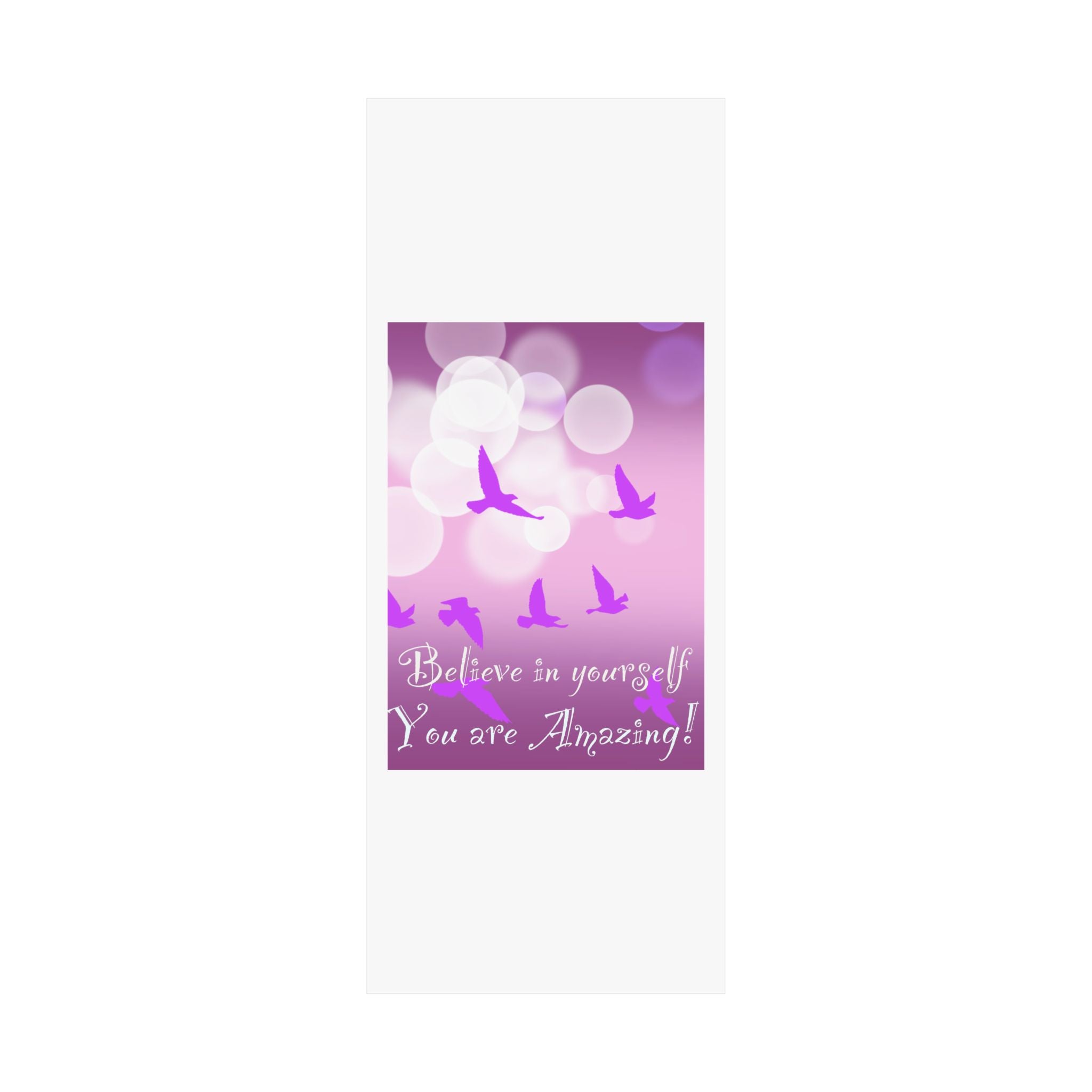 Believe in Yourself Inspirational Poster — Pink Birds Motivational Wall Art