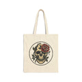 Skull & Rose Tote Bag — Gothic Canvas Shopper for Everyday, Concerts & Halloween
