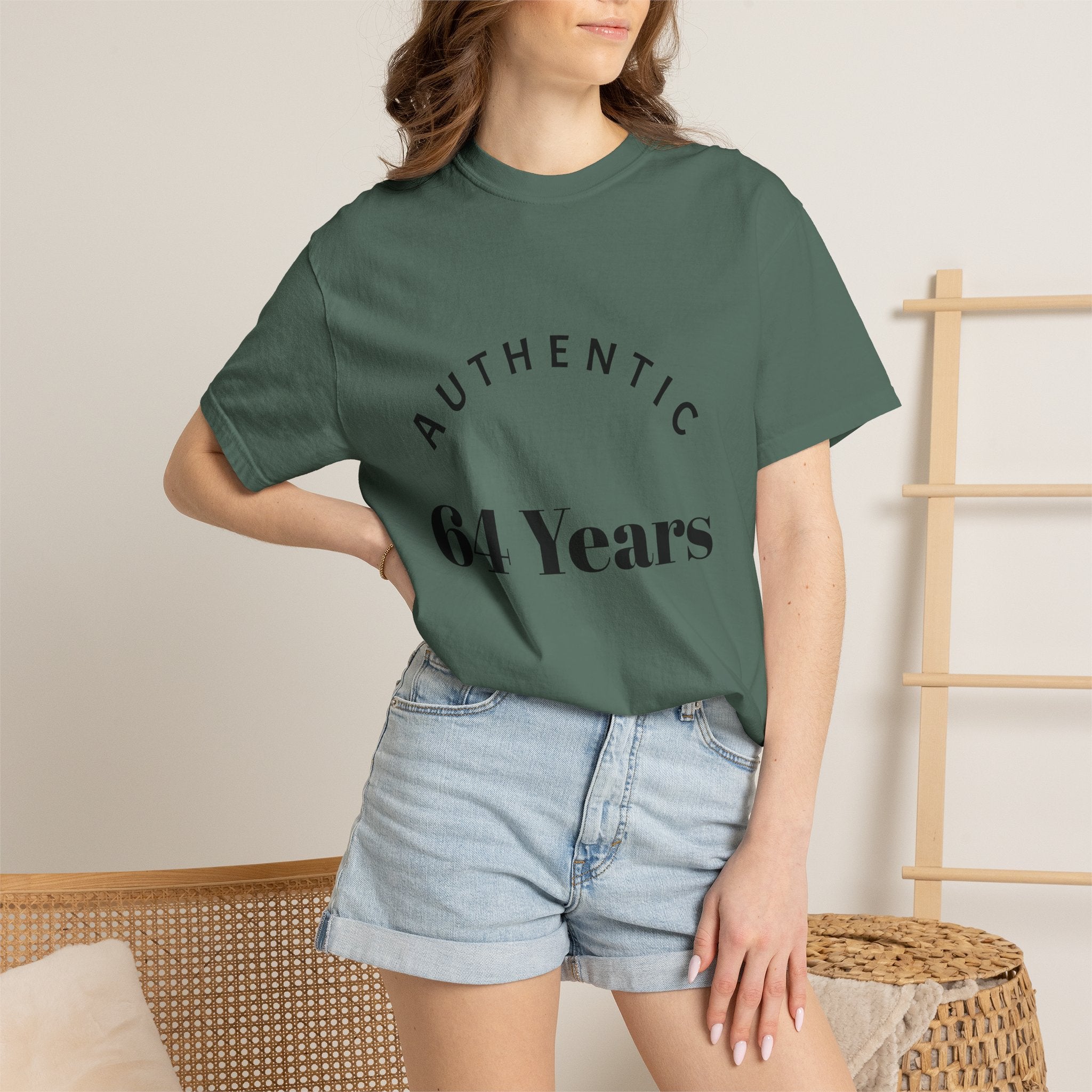 T-Shirt — "Authentic 64 Years" with Enchanted Mushroom Back Art
