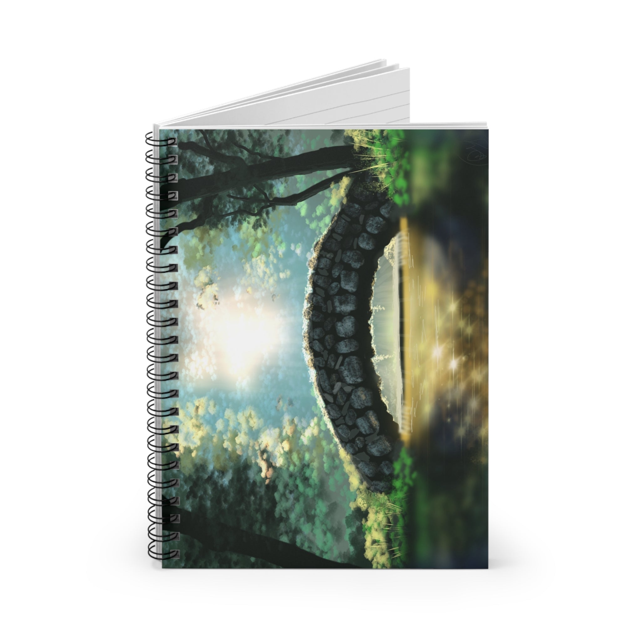 Enchanted Woodland Stone Bridge Spiral Notebook — Ruled Journal for Nature Lovers