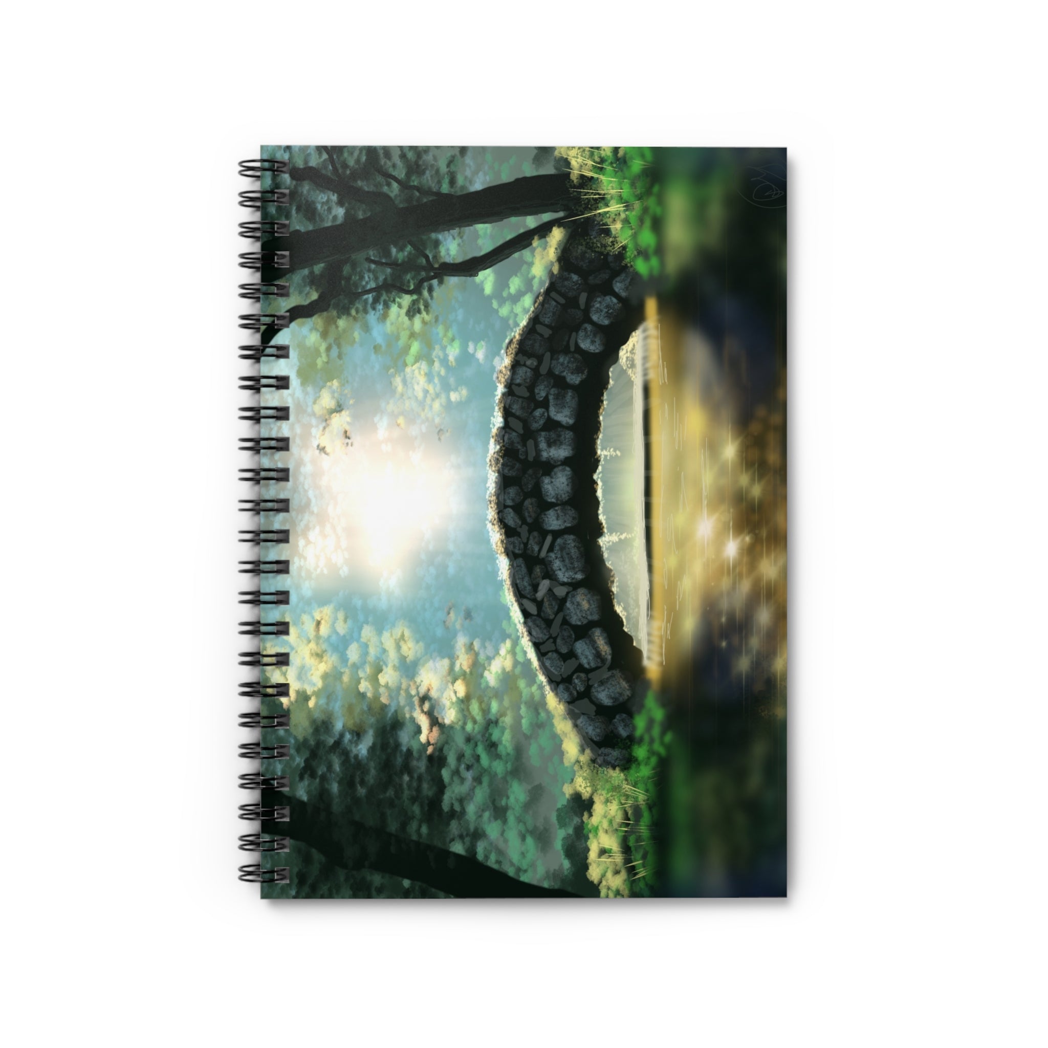 Enchanted Woodland Stone Bridge Spiral Notebook — Ruled Journal for Nature Lovers