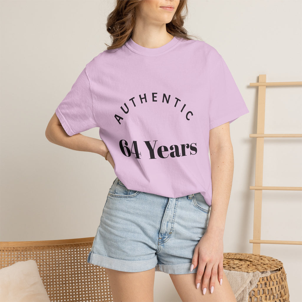 T-Shirt — "Authentic 64 Years" with Enchanted Mushroom Back Art