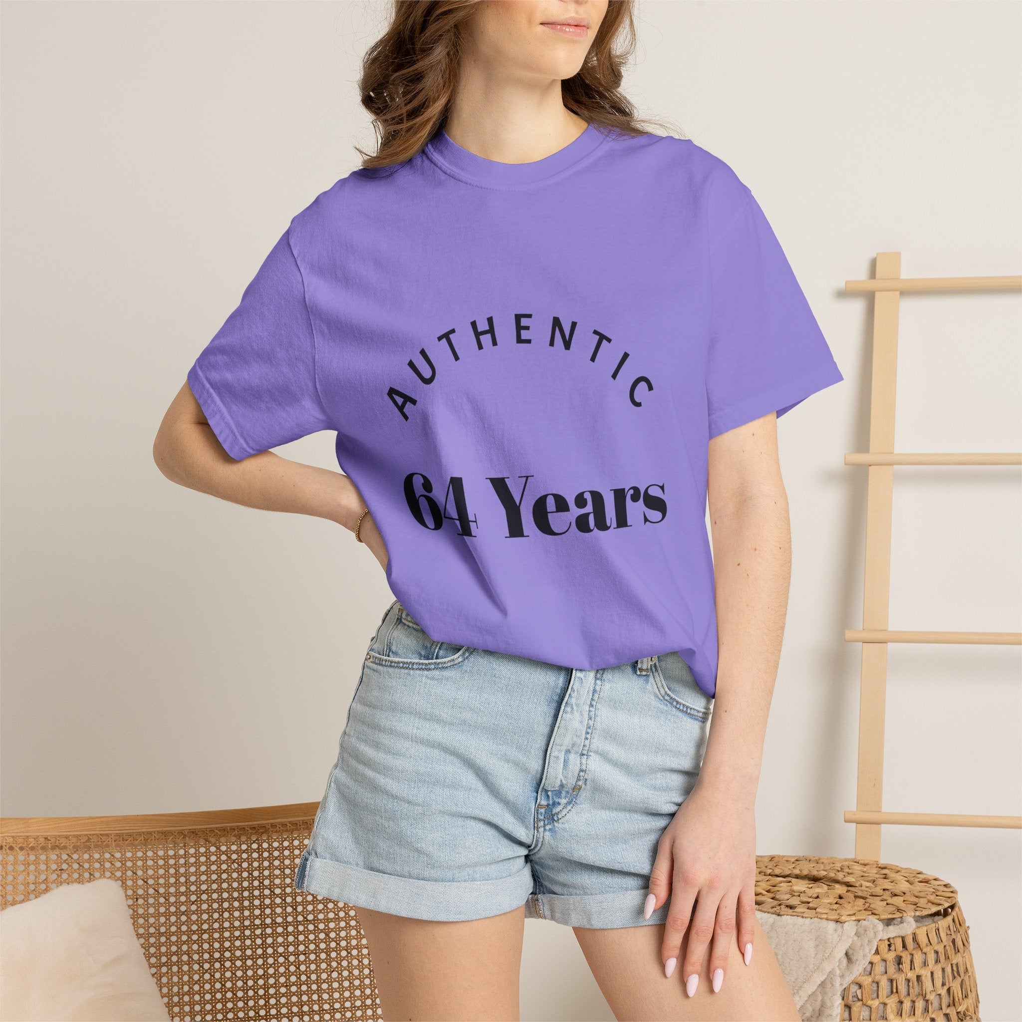 T-Shirt — "Authentic 64 Years" with Enchanted Mushroom Back Art