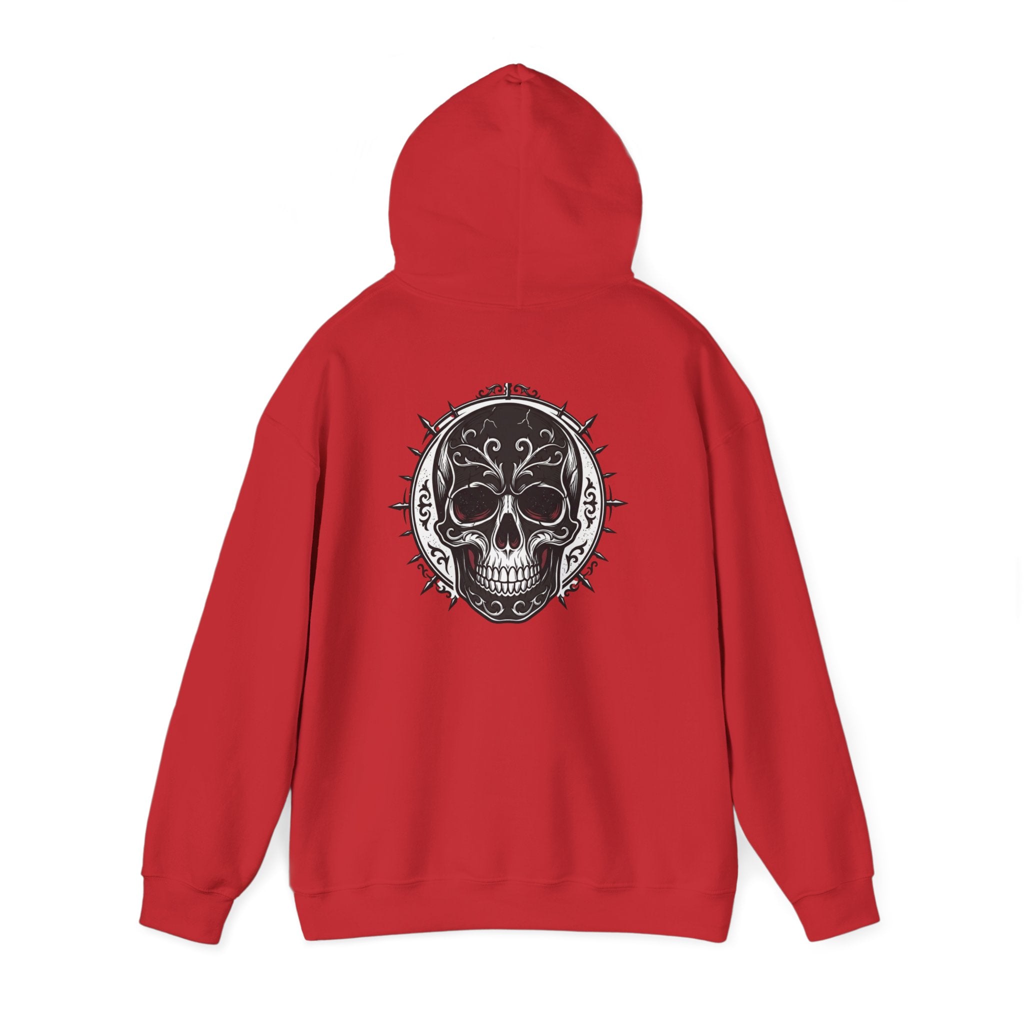 Skull & Rose Hoodie — Gothic Skull Rose Graphic Hooded Sweatshirt