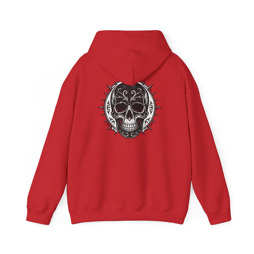 Skull & Rose Hoodie — Gothic Skull Rose Graphic Hooded Sweatshirt