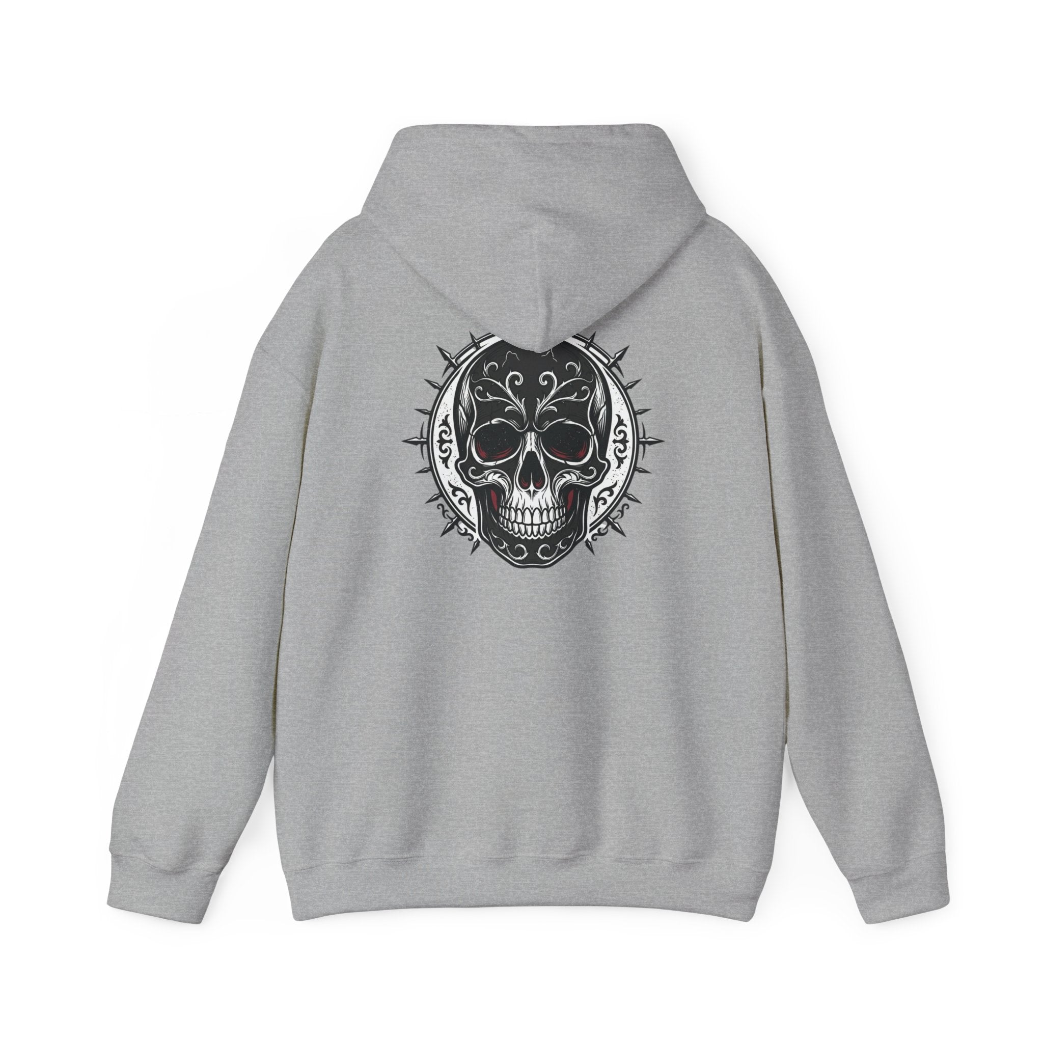 Skull & Rose Hoodie — Gothic Skull Rose Graphic Hooded Sweatshirt