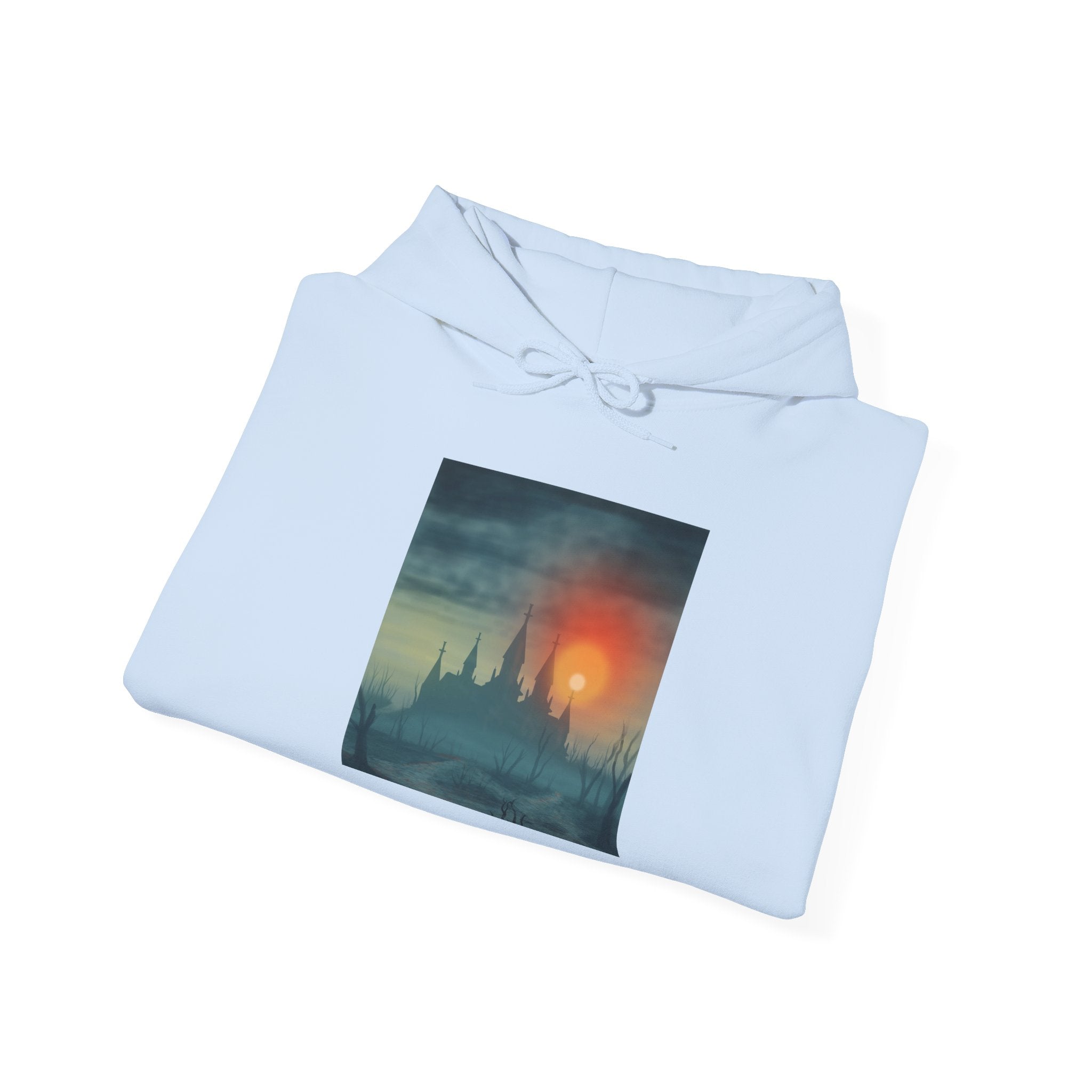 Sunset Castle Hoodie — Atmospheric Fantasy Landscape Sweatshirt
