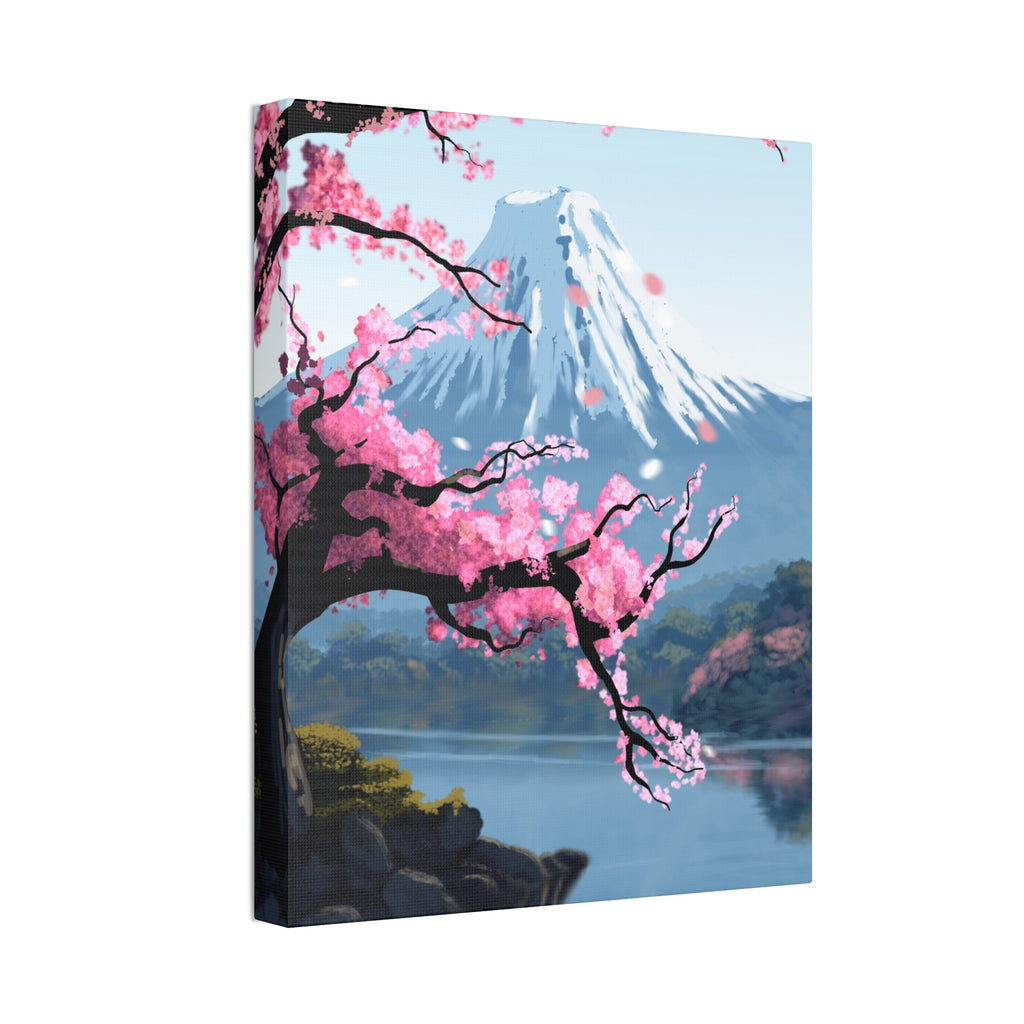 Canvas: Japanese Cherry Blossom Mount Fuji Stretched Wall Art