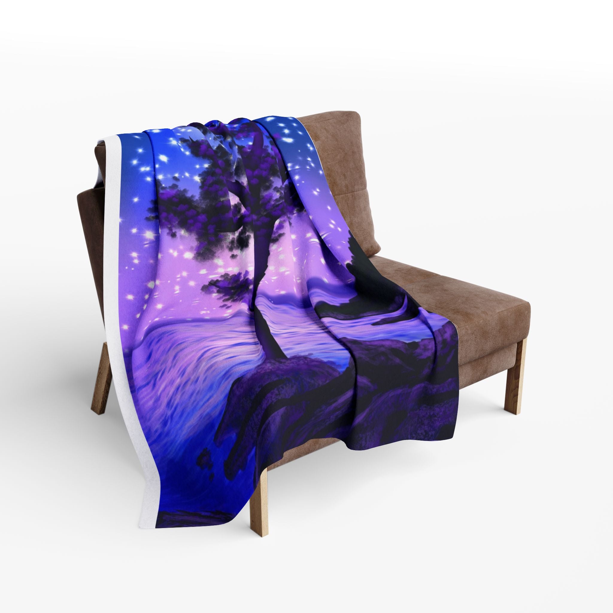 Arctic Fleece Blanket — Starry Night Coastal Tree Throw