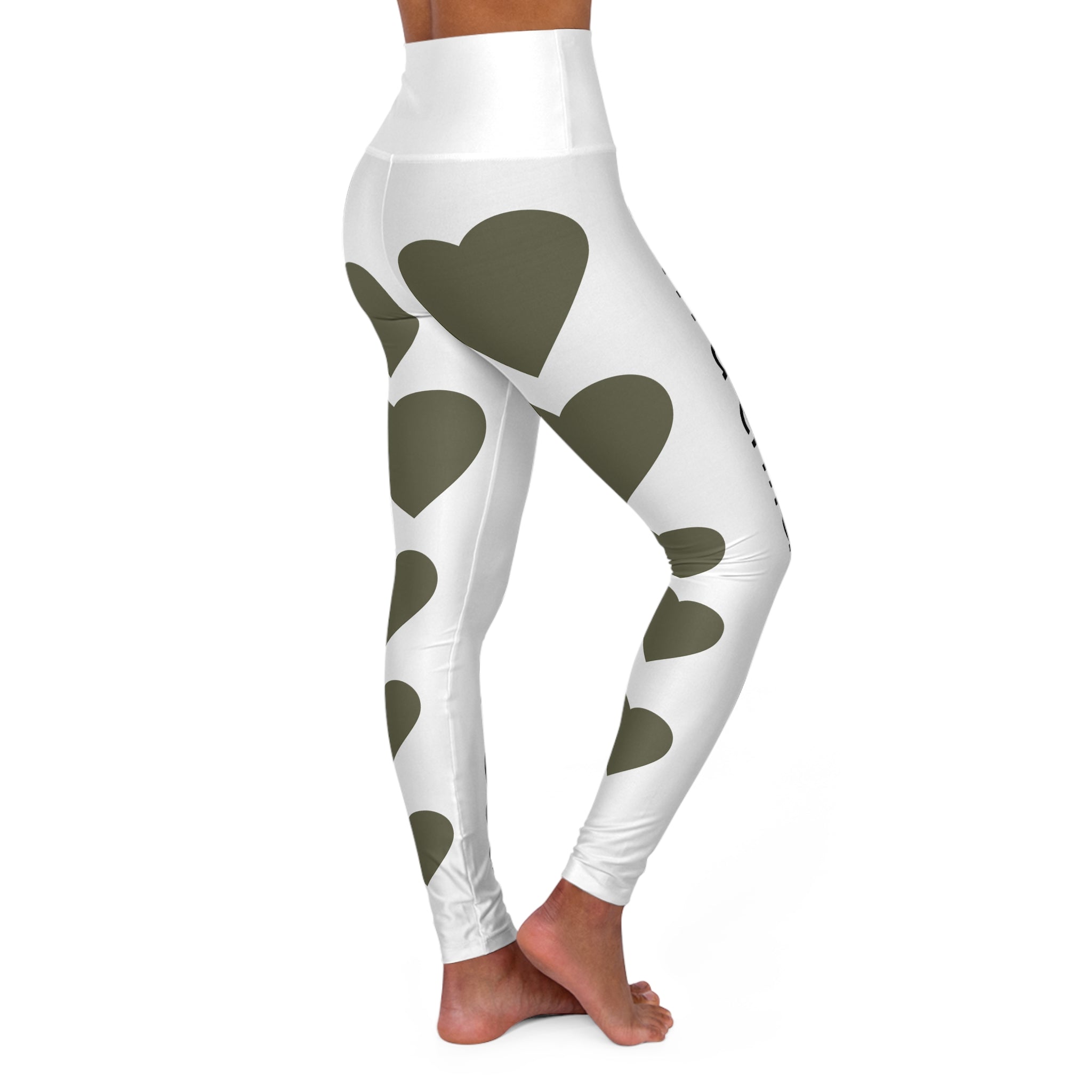 I Am a Child of God High-Waisted Yoga Leggings — Inspirational Faith Workout Tights with Heart Print