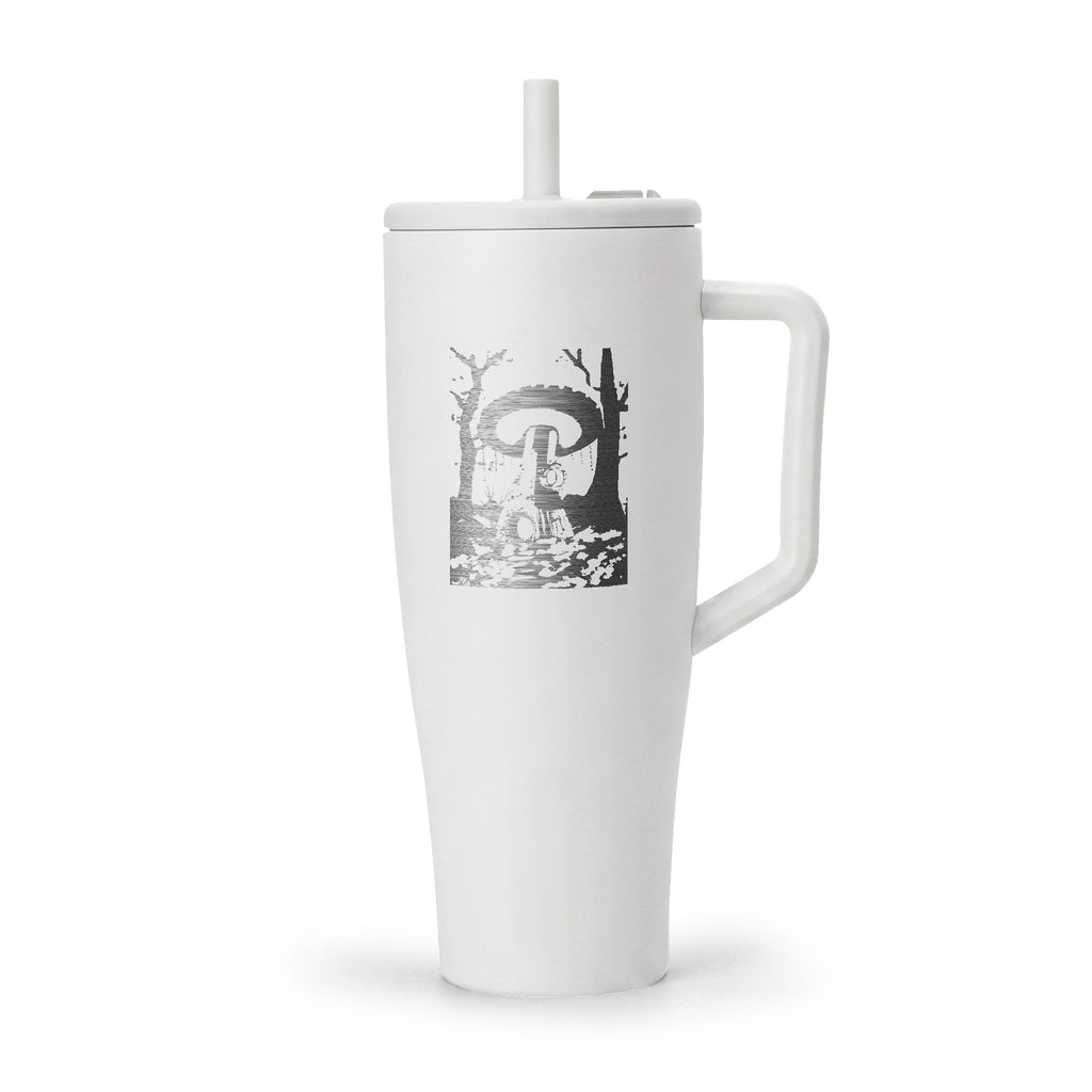 40oz Engraved Insulated Tumbler with Handle — Mushroom Forest Design
