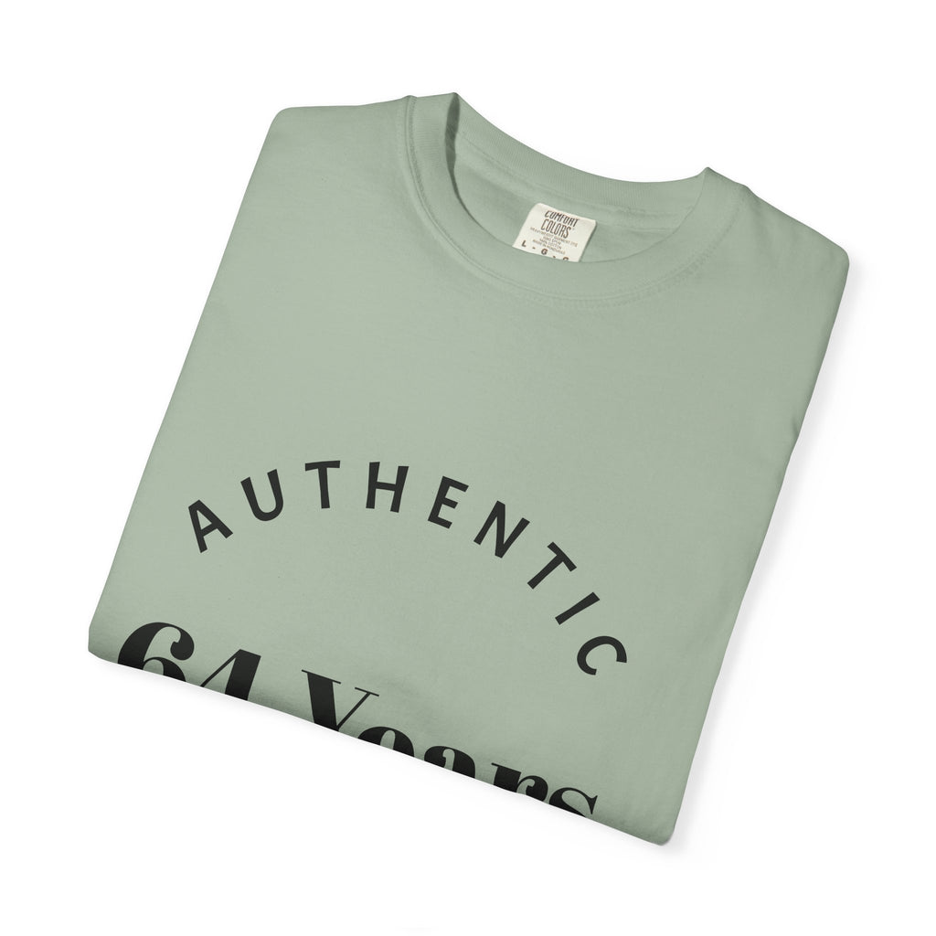 T-Shirt — "Authentic 64 Years" with Enchanted Mushroom Back Art