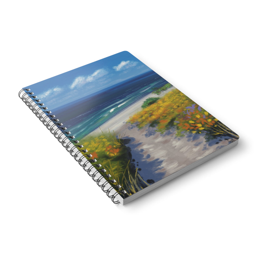 A5 Seaside Path Spiral Notebook — Beach Landscape Journal