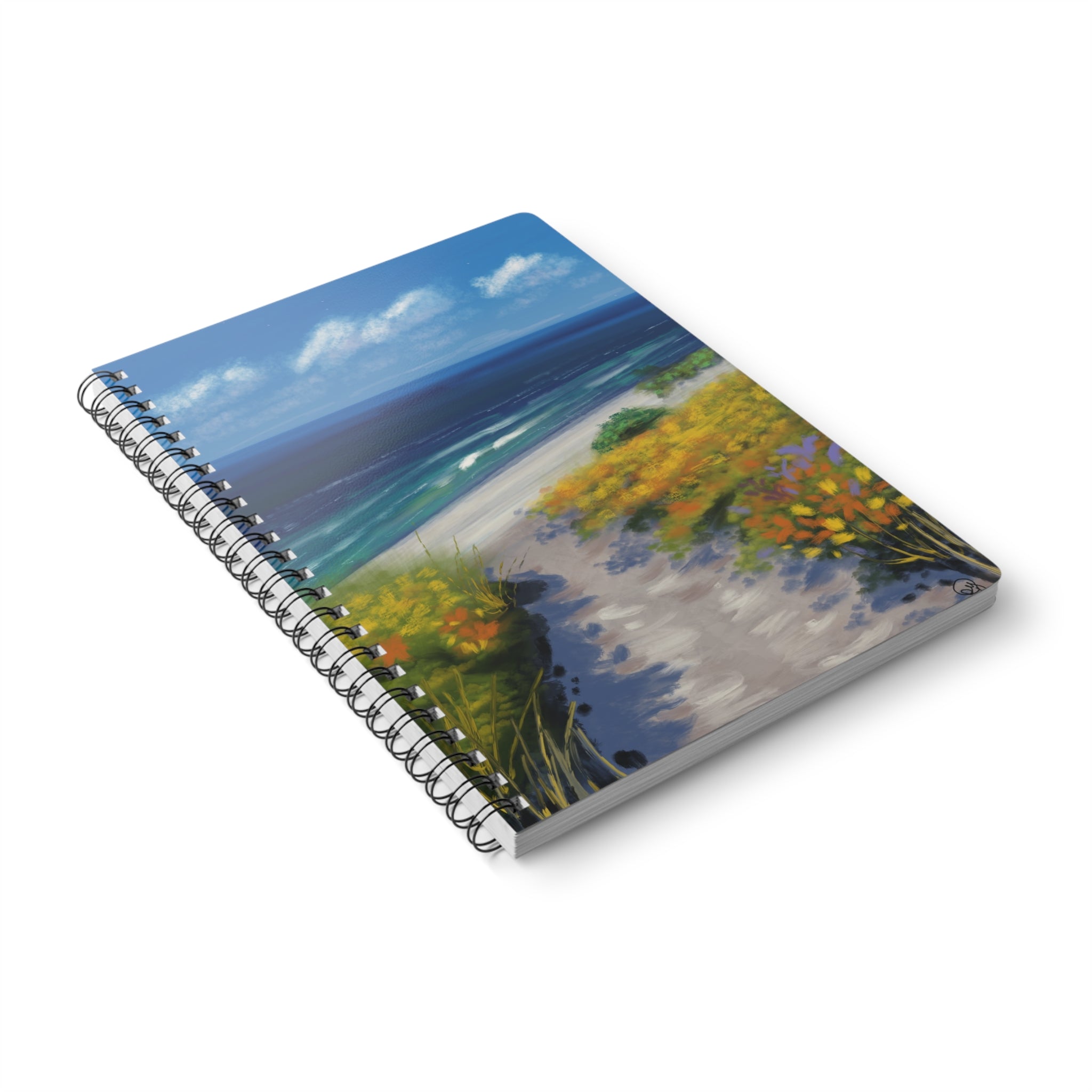 A5 Seaside Path Spiral Notebook — Beach Landscape Journal