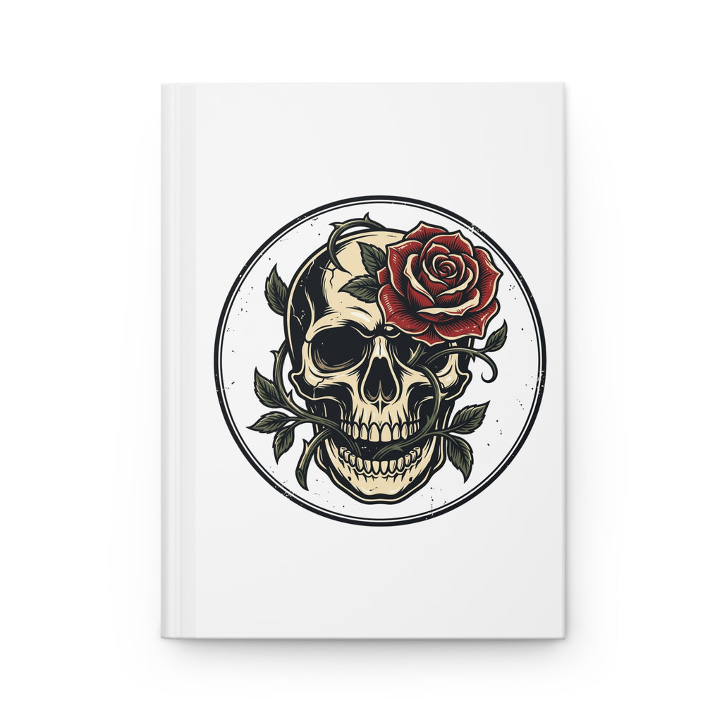 Hardcover Journal — Gothic Skull & Rose / 'I Will Love You Forever' Heart Notebook