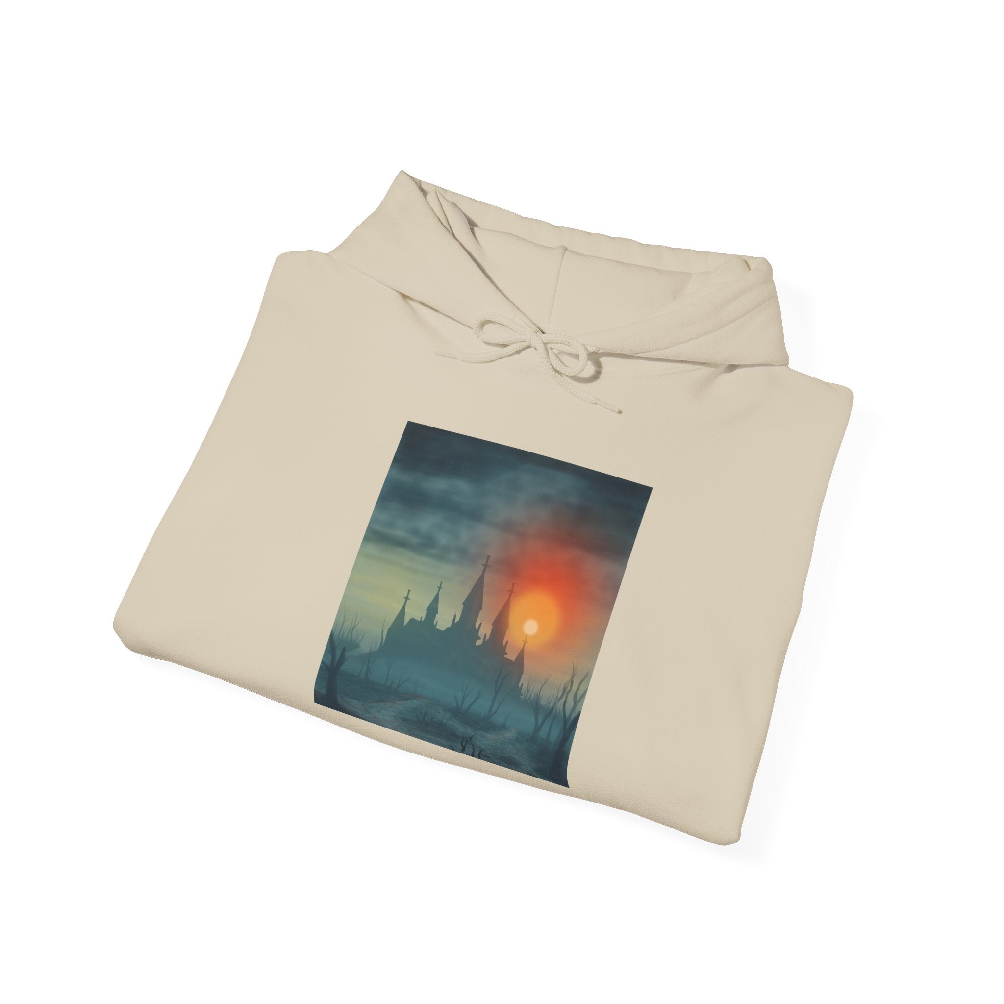 Sunset Castle Hoodie — Atmospheric Fantasy Landscape Sweatshirt