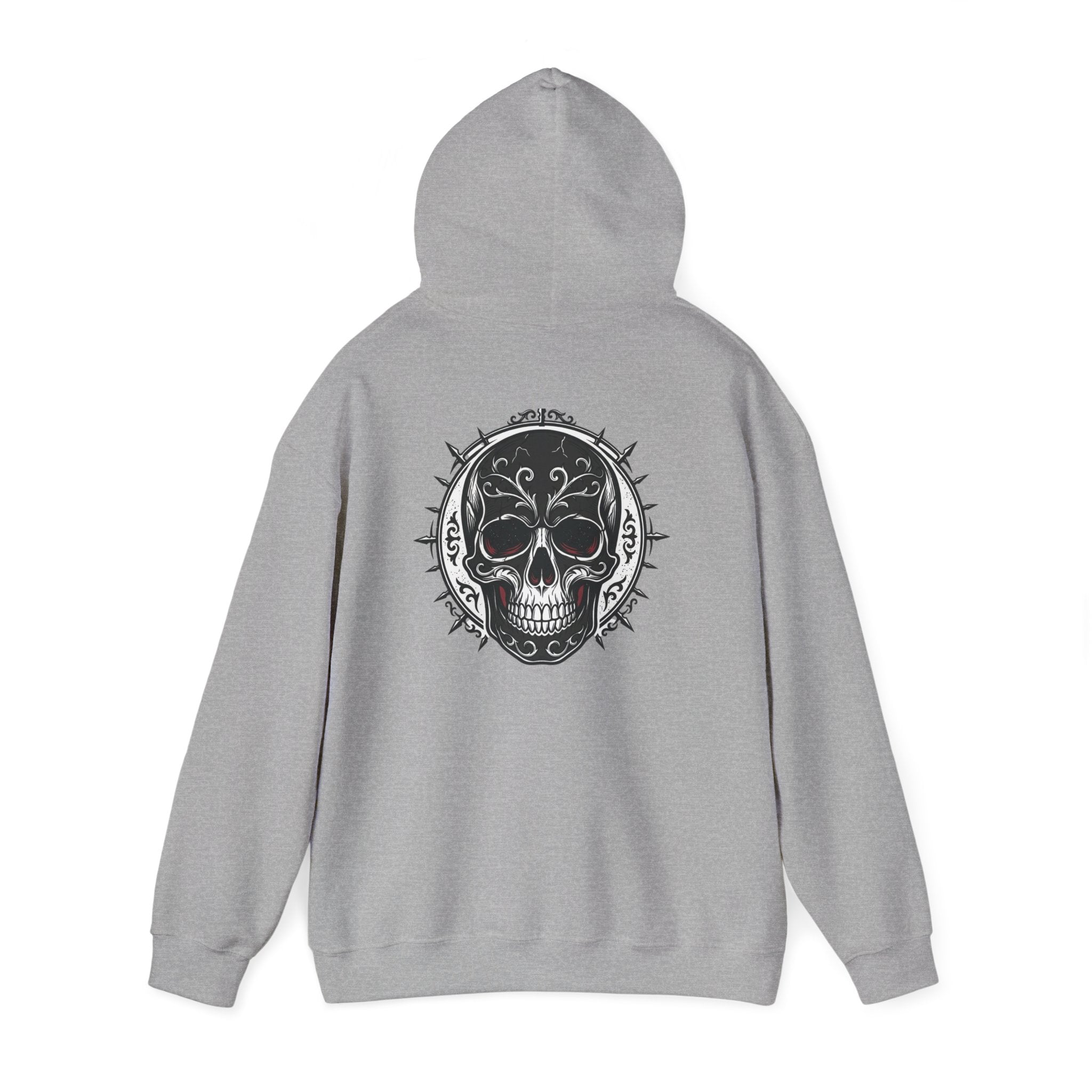 Skull & Rose Hoodie — Gothic Skull Rose Graphic Hooded Sweatshirt