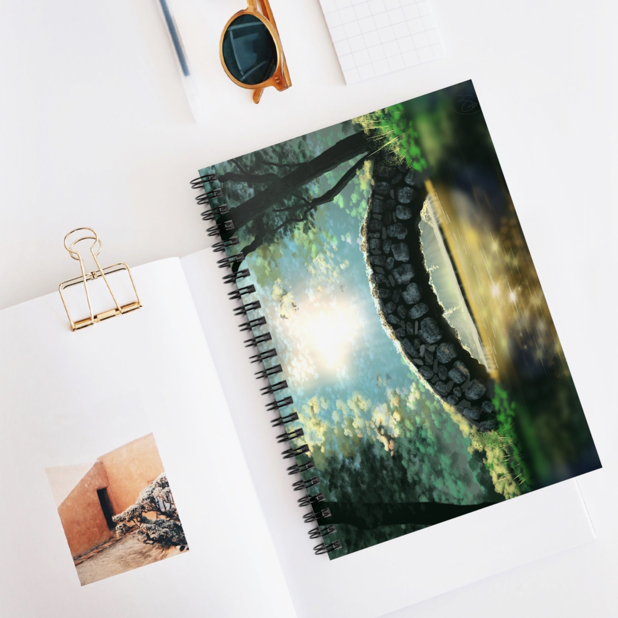 Enchanted Woodland Stone Bridge Spiral Notebook — Ruled Journal for Nature Lovers
