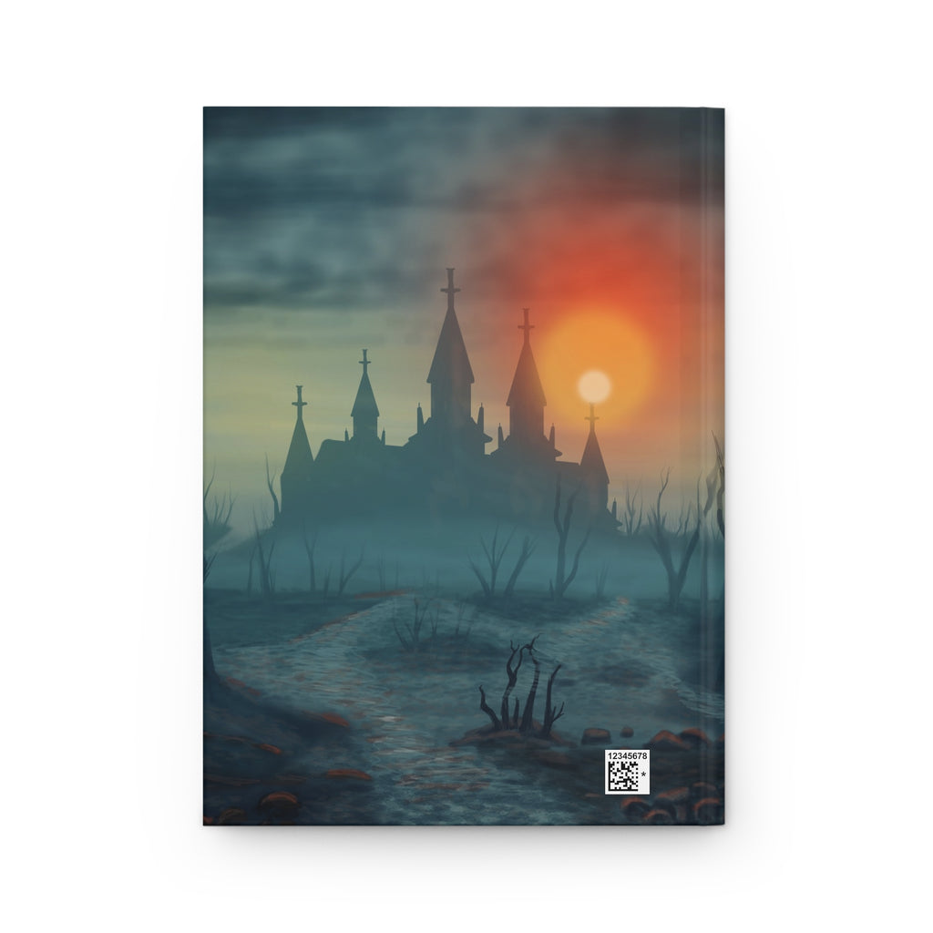 Haunted Castle Hardcover Journal — Gothic Sunset Notebook for Spooky Journaling