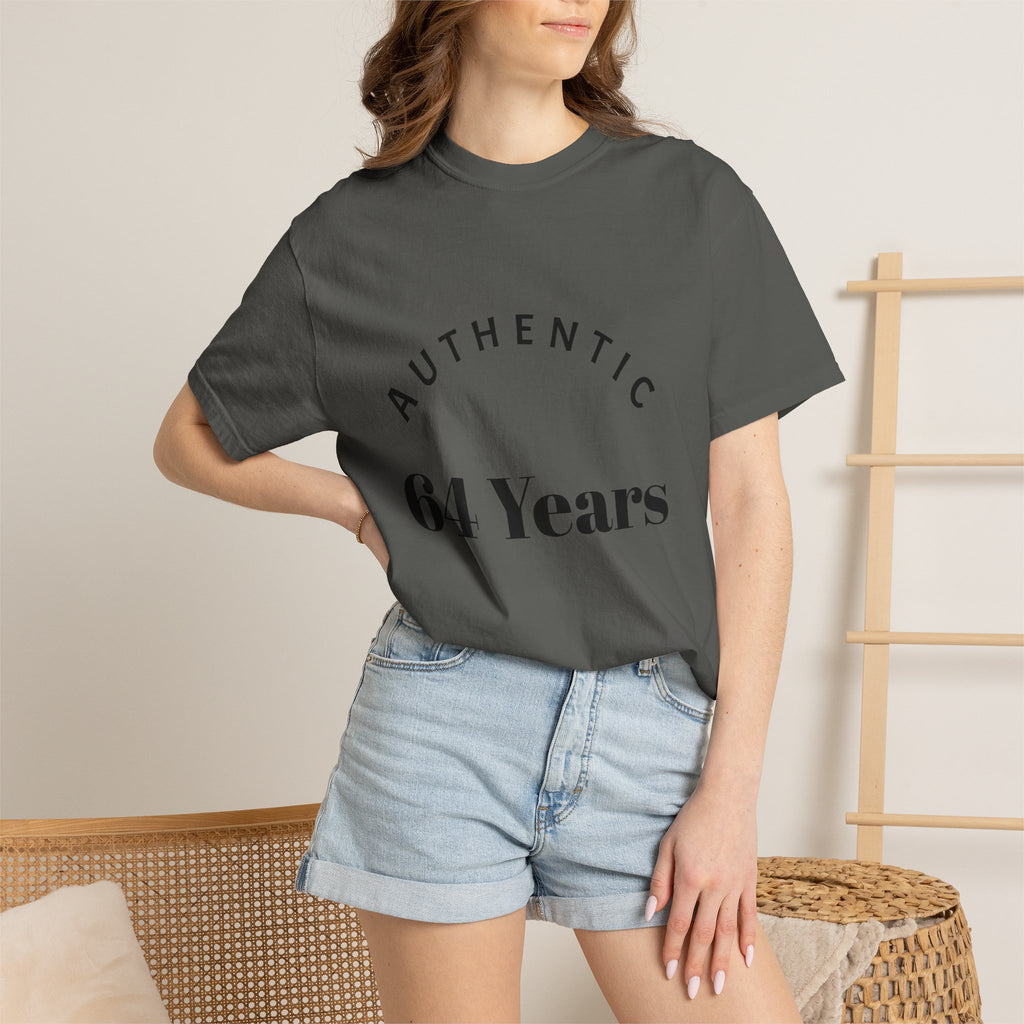 T-Shirt — "Authentic 64 Years" with Enchanted Mushroom Back Art